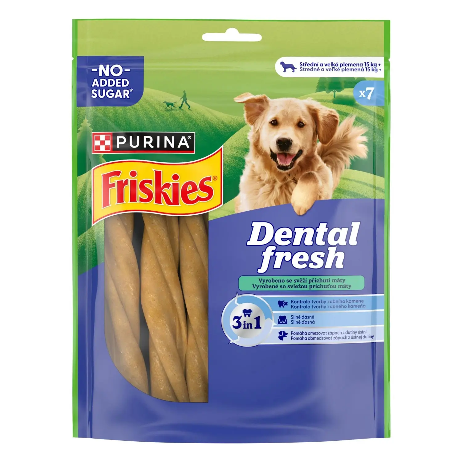 Friskies Dental Fresh Pamlsky pro psy 3v1 M 7 tyčinek (180 g)