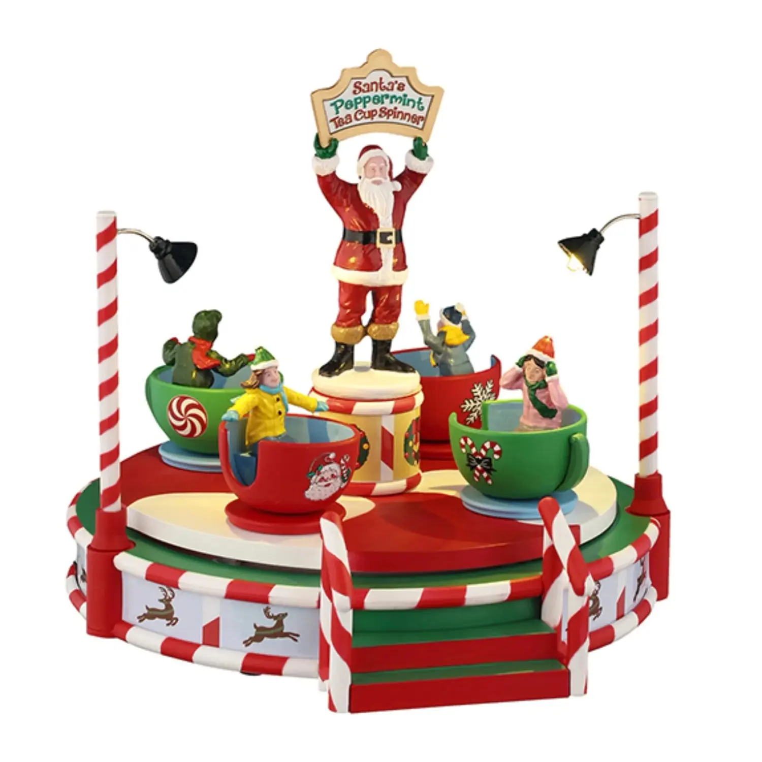 Lemax Vánoční dekorace Santa´s Peppermint Teacup Spinner