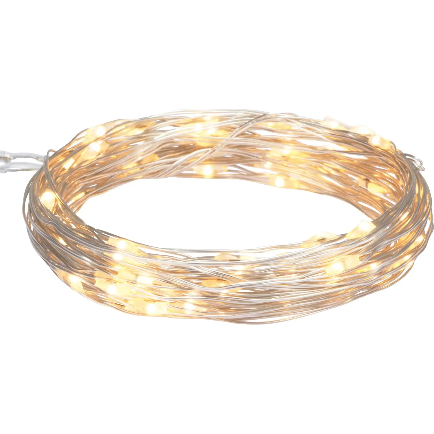 LED světelný řetěz 60x mini LED, teplá bílá, IP44, měděný drát, 6,1 m