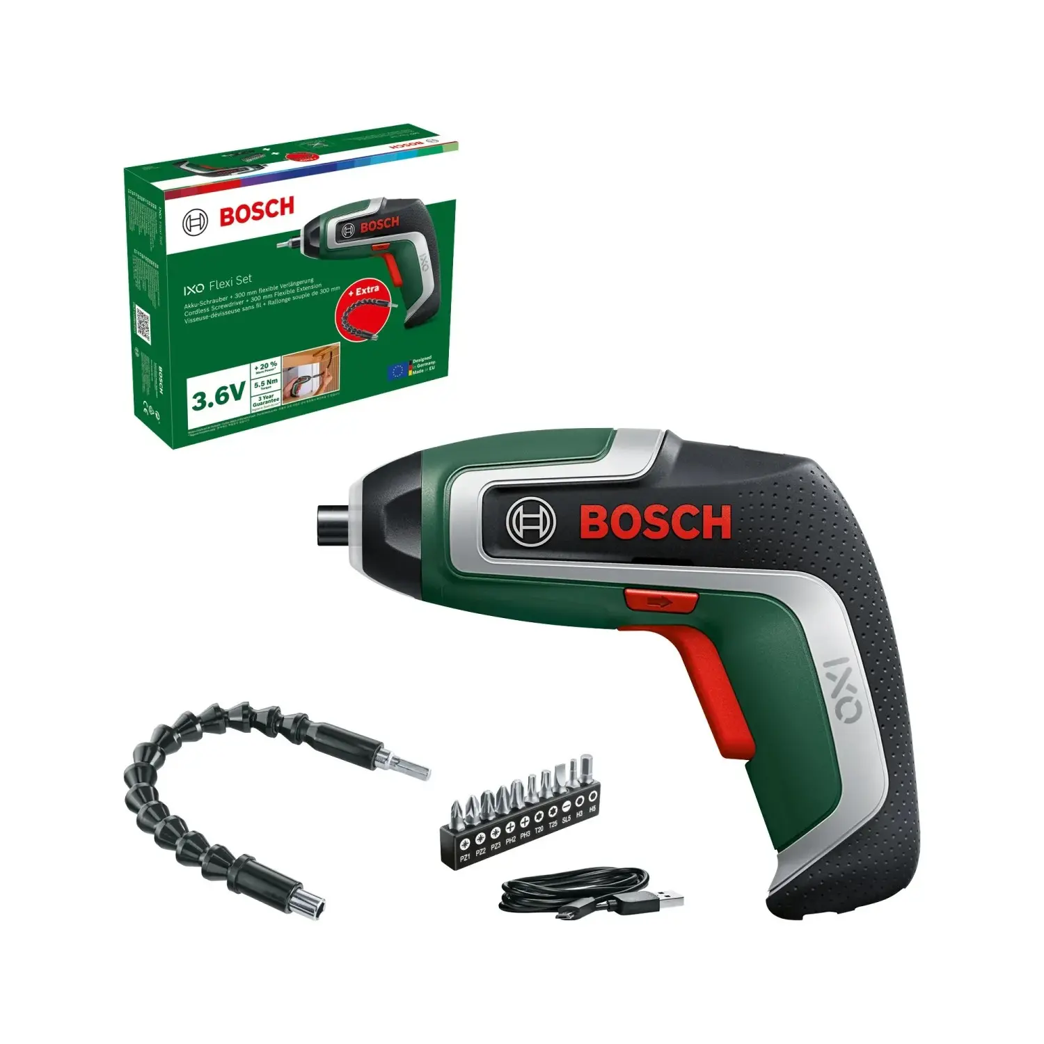Bosch - 3,6V AKU šroubovák, s bity, USB kabel 06039E000A