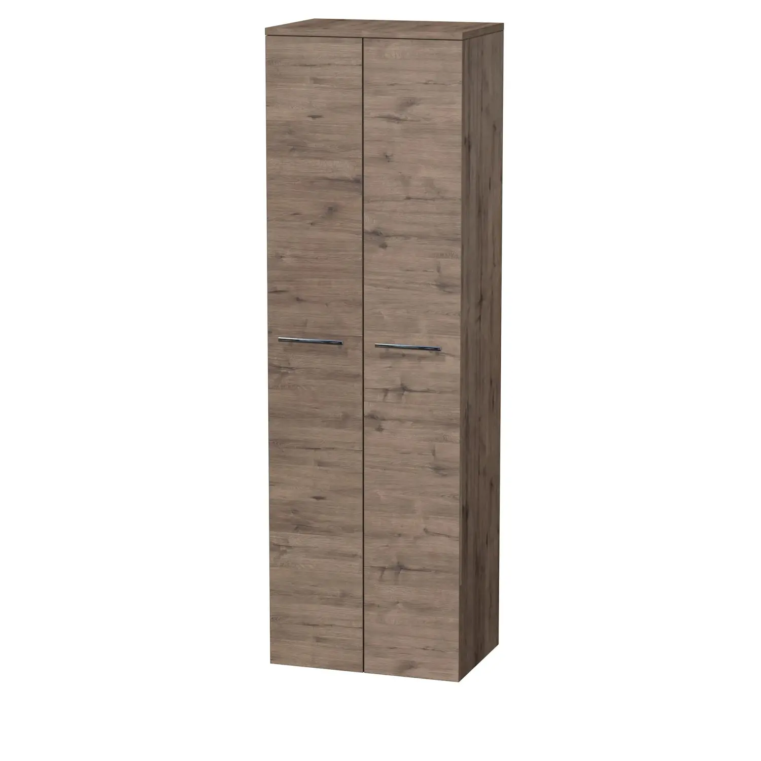 INTEDOOR Vysoká skříň BEE, úchyt chrom, 2 dveře, š. 50 cm, dub Wellington