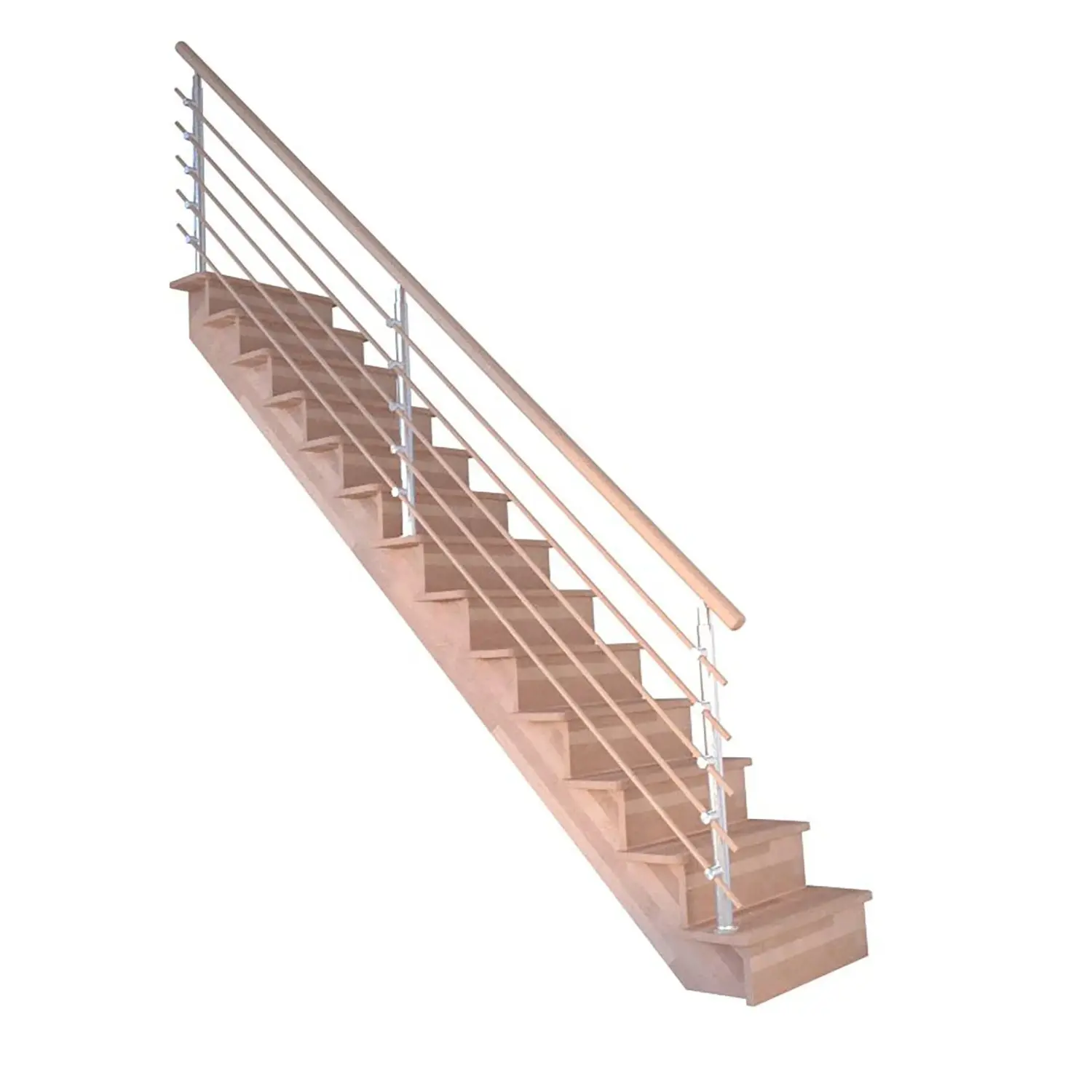 StarWood Schody Lindos bukové rovné 80cm uzavřené design. dřev. zábradlí