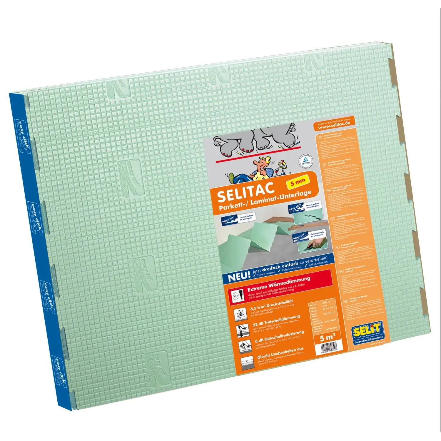 SELIT Podložka pod laminátové/dřevěné podlahy SELITAC Pro 0,8 x 6,25 m, tl. 5 mm