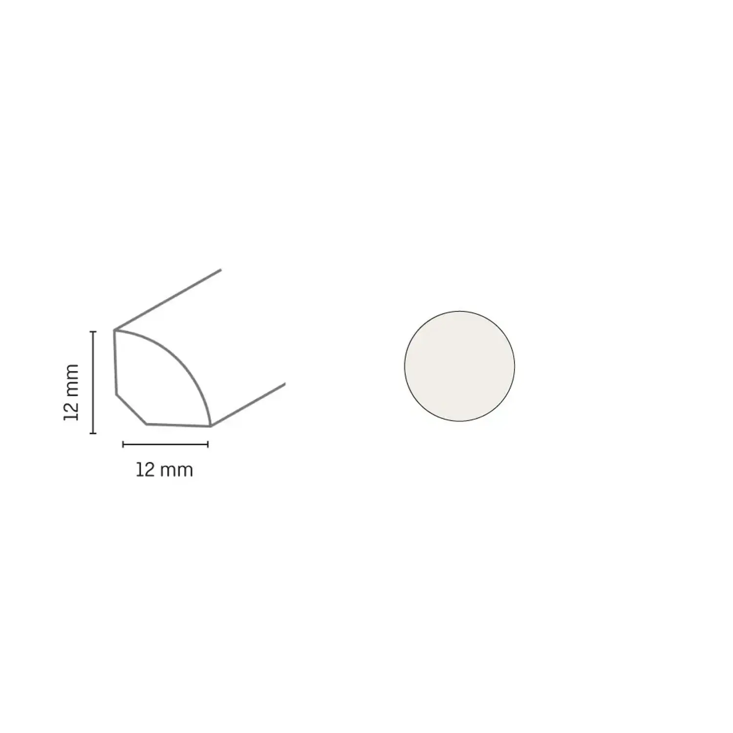 Döllken Profiles Lišta VS 12 PVC pro laminát, 1137 bílá, 12 x 12 x 2500 mm