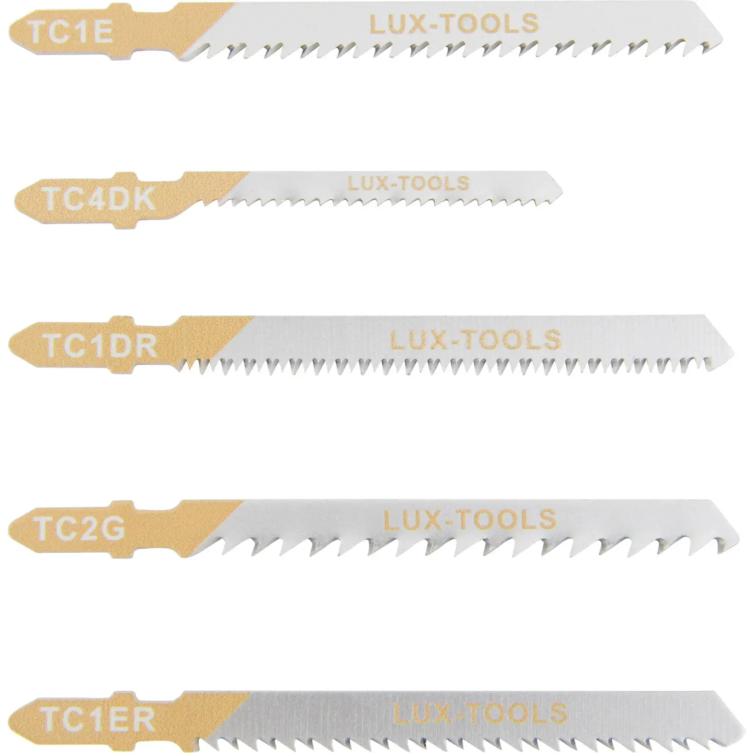 LUX-TOOLS Sada pilových listů do přímočaré pily do dřeva a plastu, 5dílná