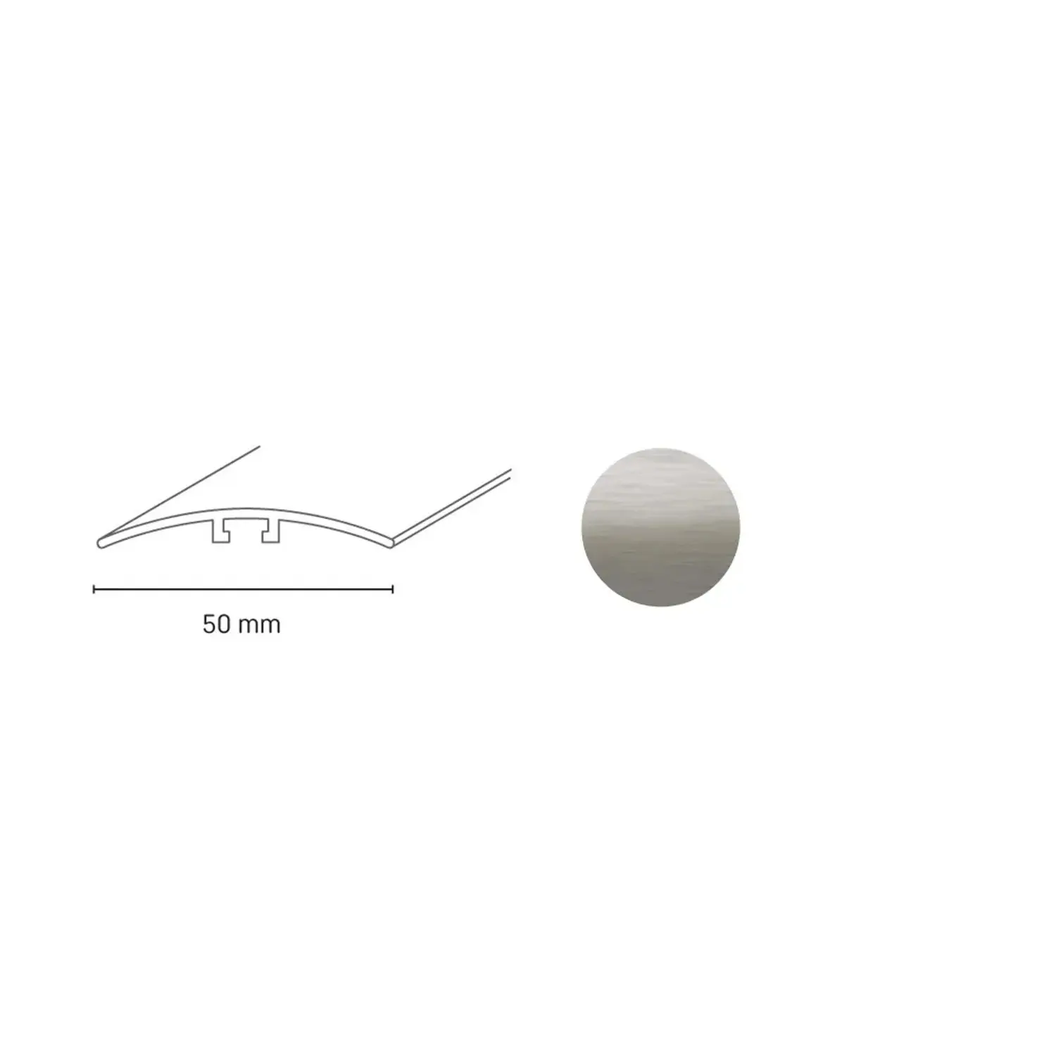 Döllken Profiles Přechodový profil DP 65 hmoždinka 50 x 1800 mm, nerezový