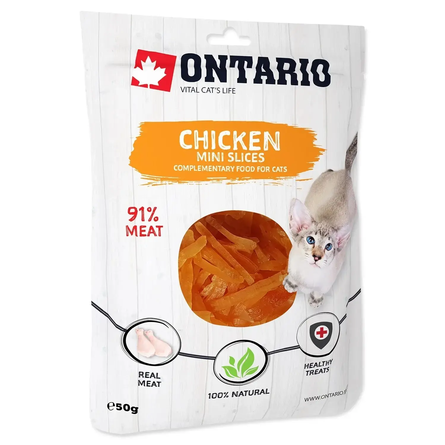 ONTARIO Doplňkové krmivo pro kočky Mini kuřecí kousky 70 g