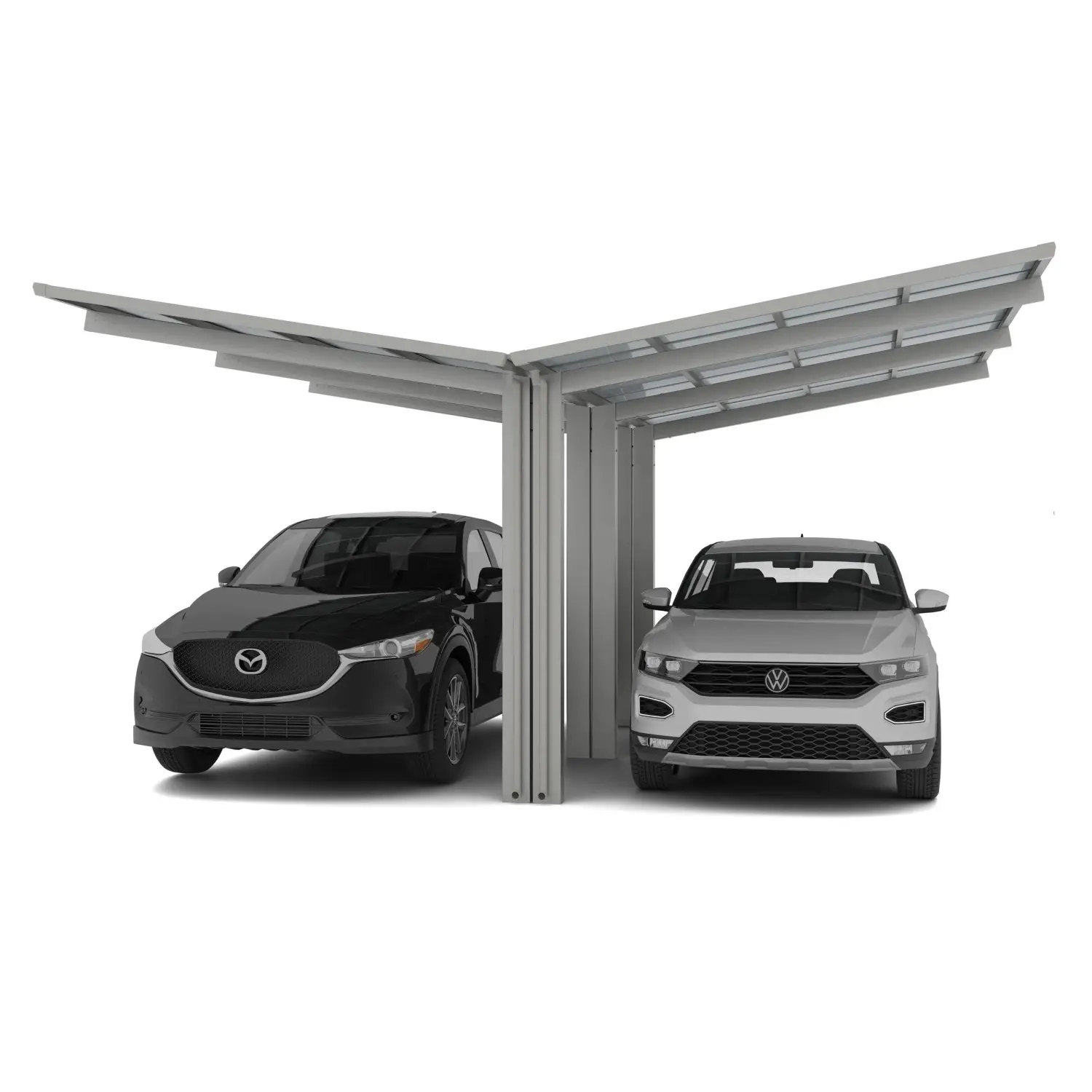 Ximax Alu přístřešek na 2 auta Linea Typ 110-Y vzhled oceli 548 x 495 cm
