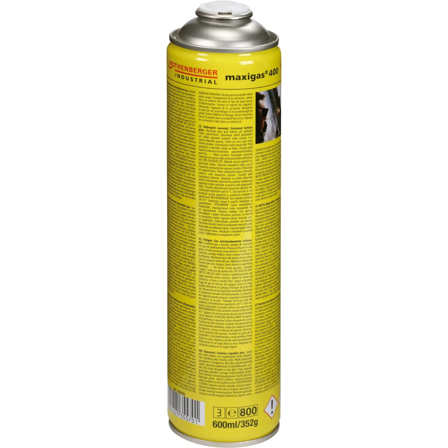 Rothenberger Plynová kartuše Maxigas 400, 600 ml