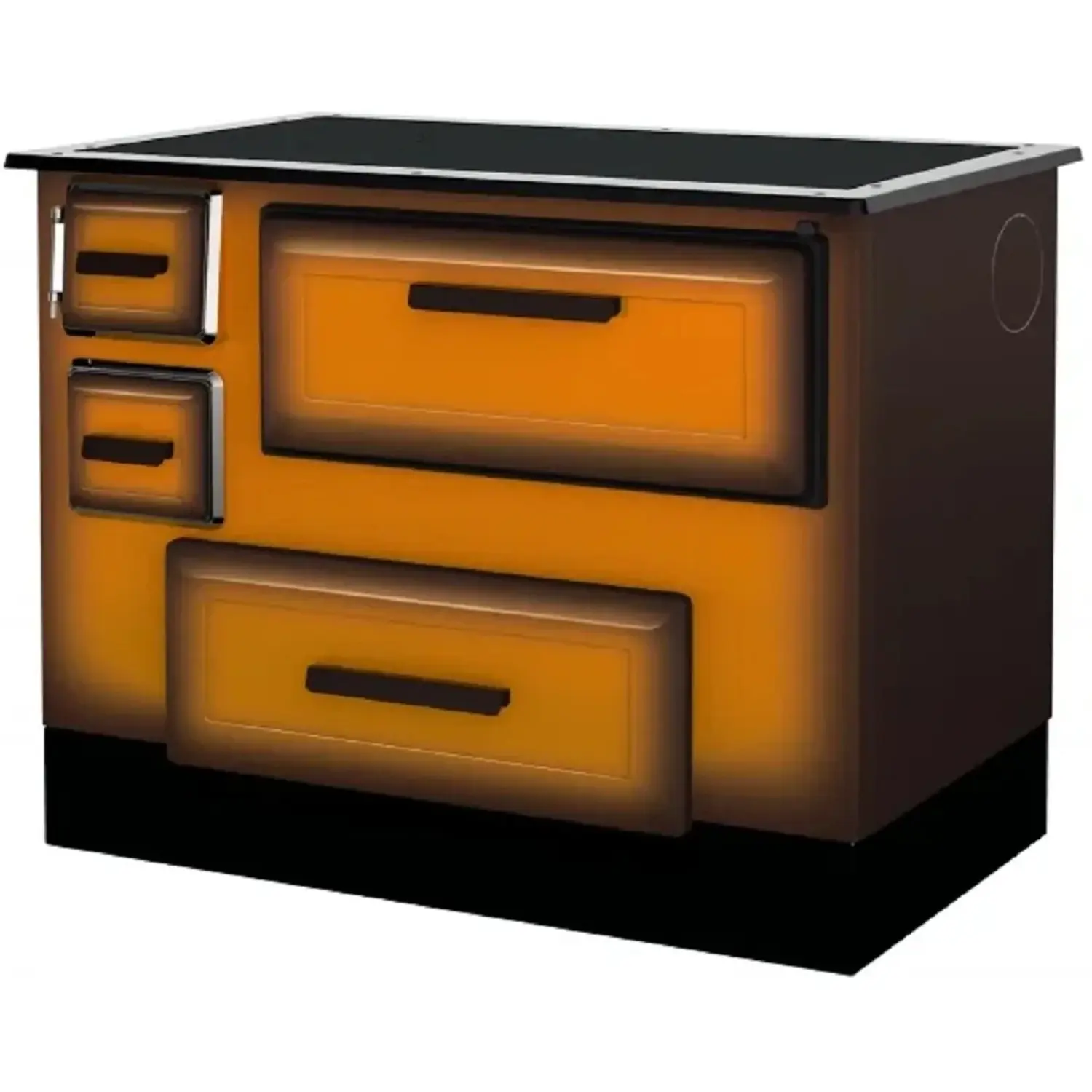 Alfa Plam Sporák na tuhá paliva ALFA 55, 5,1W, hnědá, 195 × 550 × 540 mm - pravý