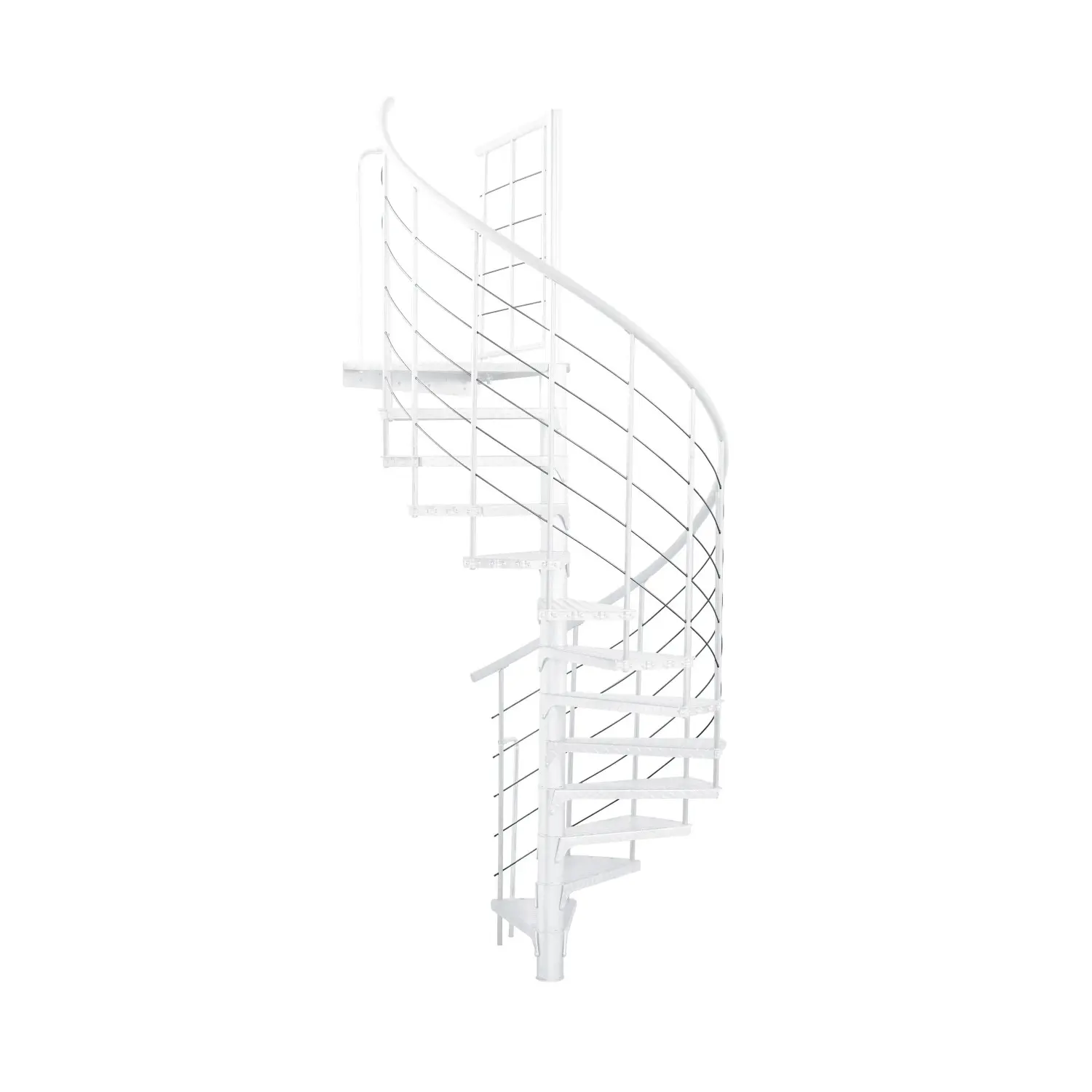 Minka STAIRS Venkovní točité schodiště Rondo Spino Zink Color bílé pr. 180 cm