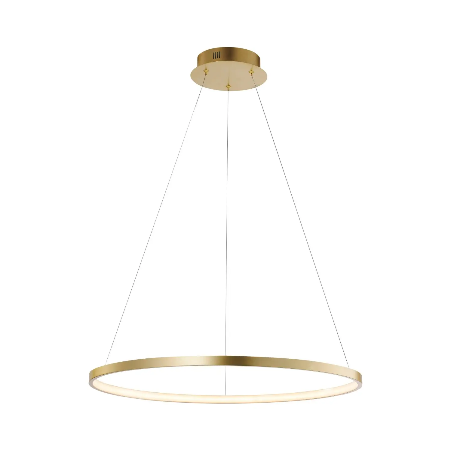 Just Light Závěsné LED svítidlo Circle, 29W, 3670lm, zlatá, pr. 60 cm