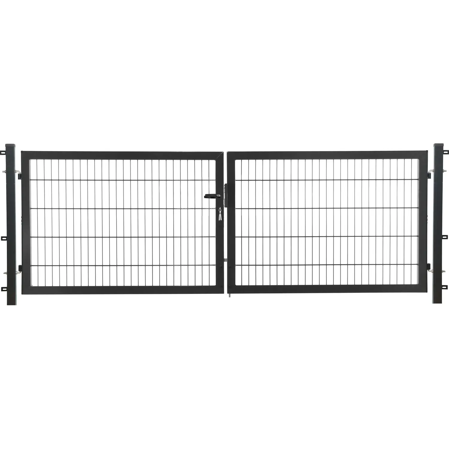 Floraworld Dvoukřídlá brána Comfort se zámkem na klíč antracitová 80 x 300 cm