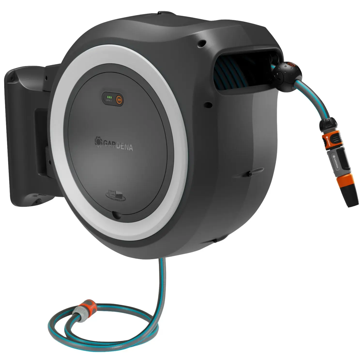GARDENA Aku nástěnný box PowerRoll XL Sada bílý se samonavíjecí hadicí 13mm 35m