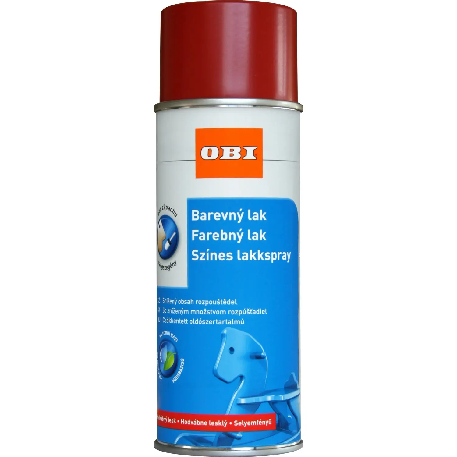 OBI Lak ve spreji hedvábně lesklý RAL 3000 ohnivě červená 400 ml