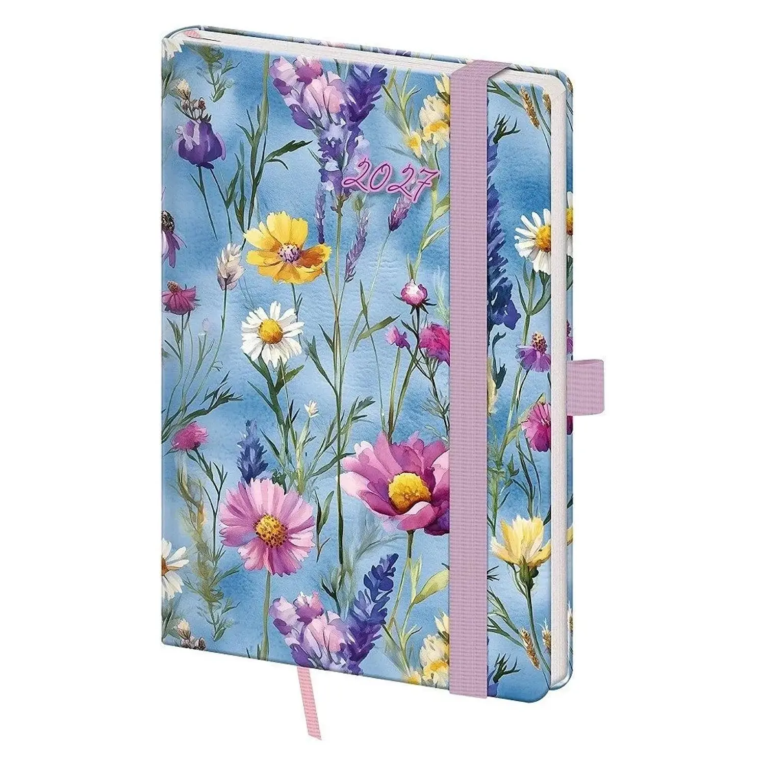 Helma 365 Týdenní kapes. diář 2027 A6 Vario Wildflowers s gumičkou 10,5x14,8 cm