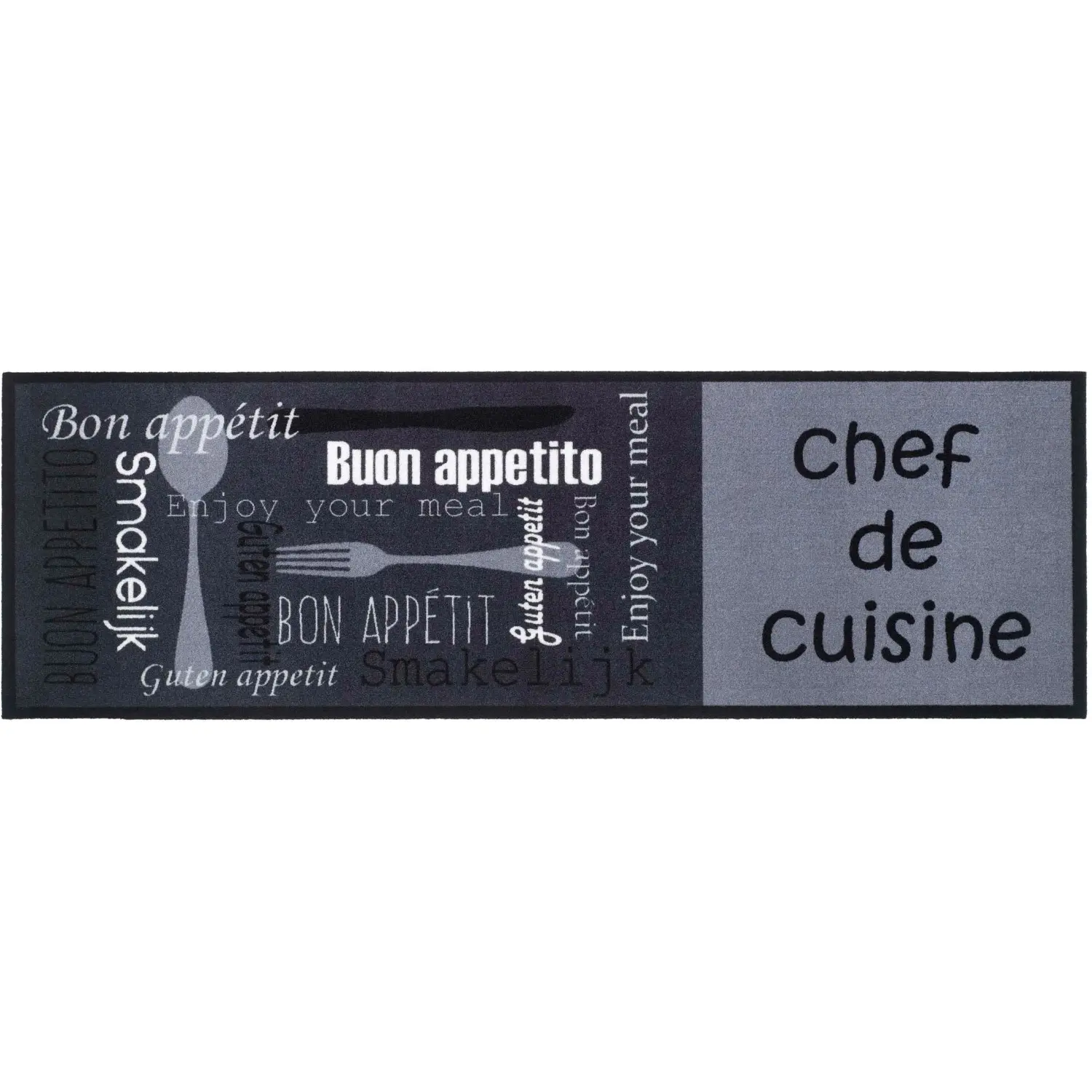 Cook&Wash Kuchyňský běhoun Chef, černošedý, 50 x 150 cm
