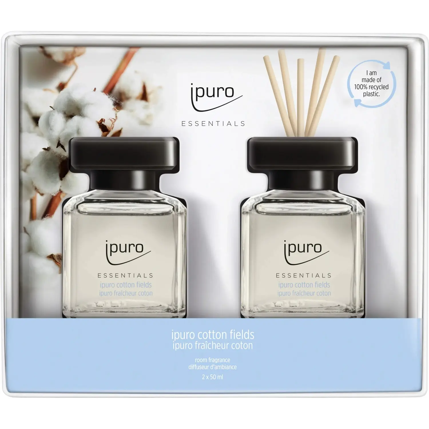 Ipuro Sada aroma difuzérů Essentials, Cotton Fields, 2x 50 ml