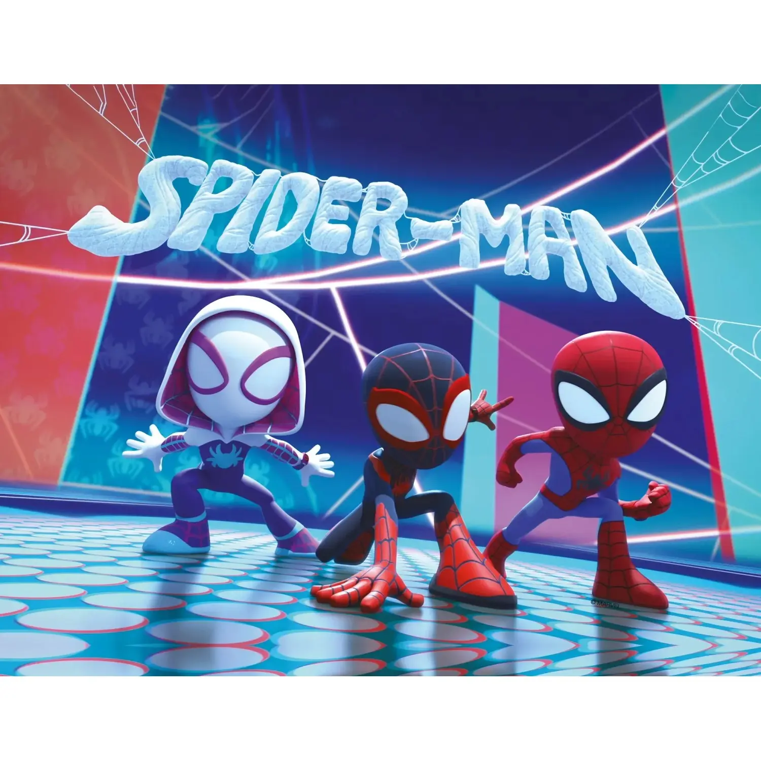Komar Nástěnný obraz na rámu Spiderman Glowy Spideys 30 x 40 cm