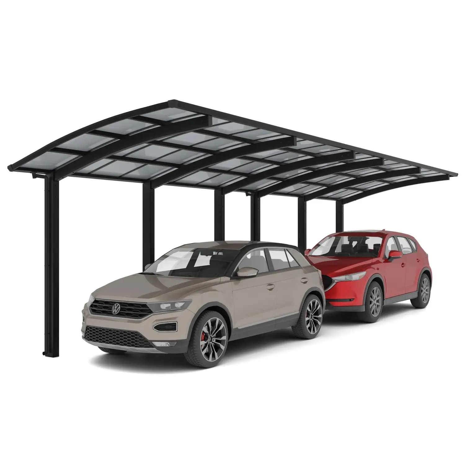 Ximax Alu přístřešek na 2 auta Portoforte Typ 110 Tandem černá 270 x 983 cm