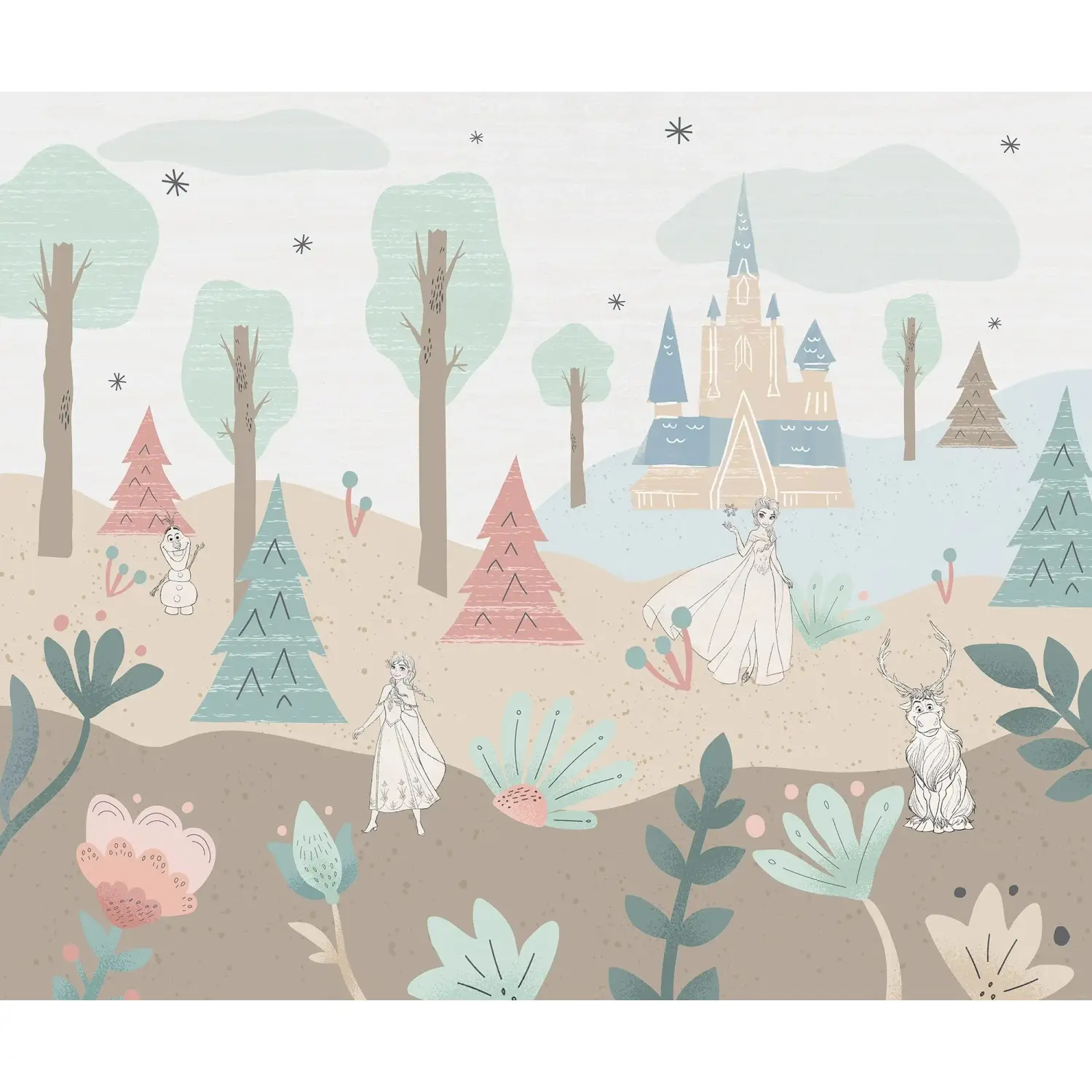 Komar Vliesová fototapeta Disney Frozen Castle Playground 300 x 250 cm