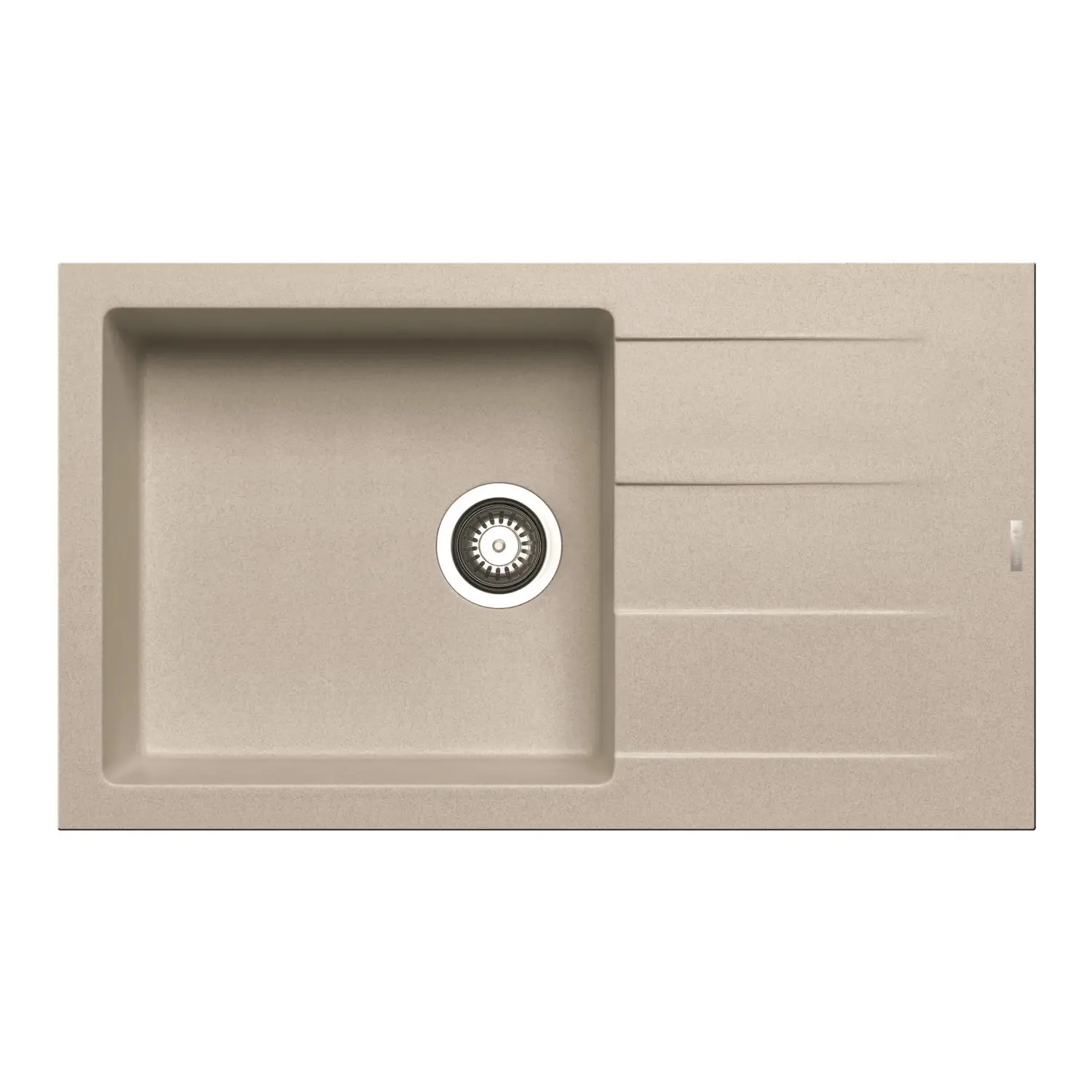PYRAMIS Granitový dřez s odkapávačem Athlos 1B 1D Plus, beige, 86 x 50 cm