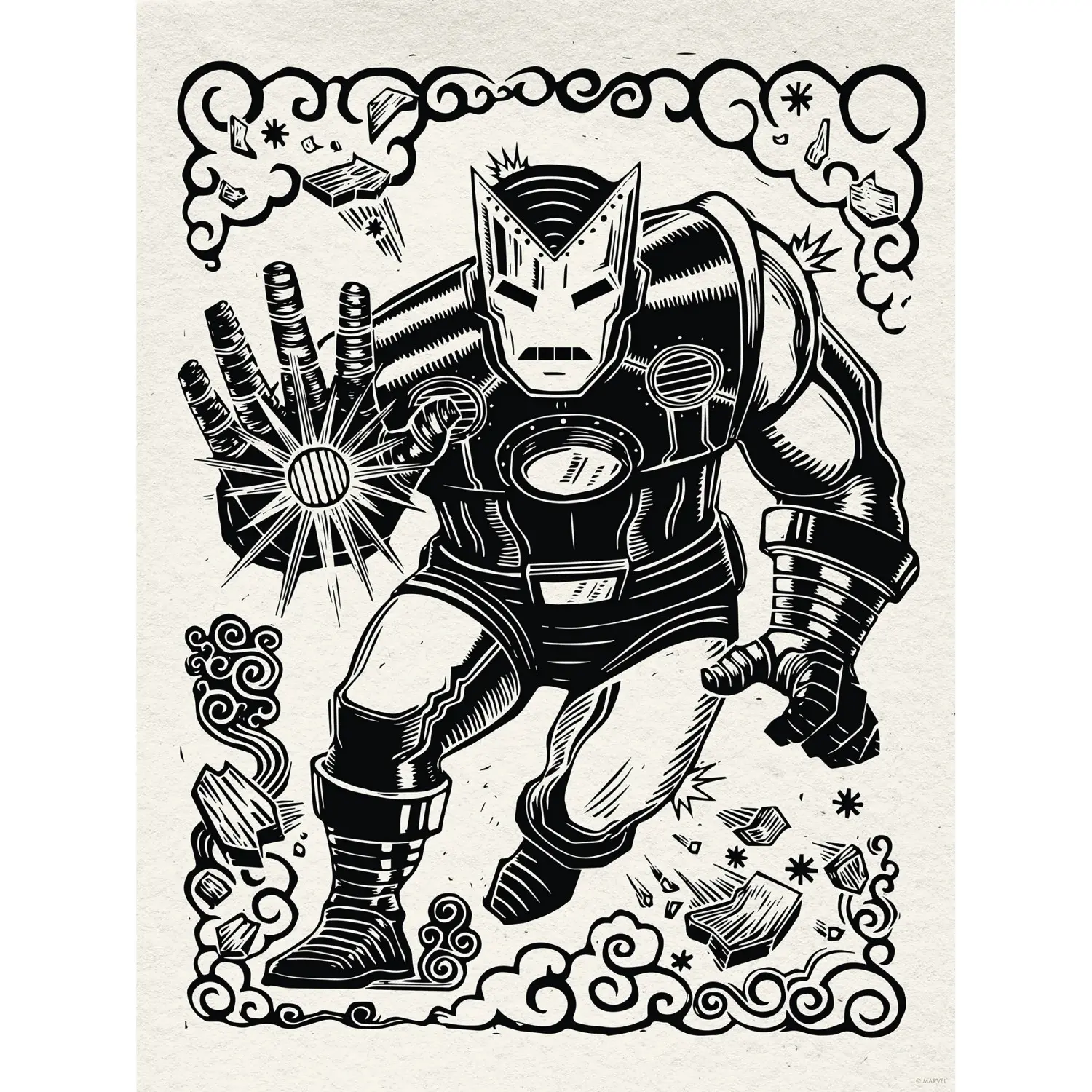 Komar Plakát Marvel Iron Man Lino-Cut 30 x 40 cm