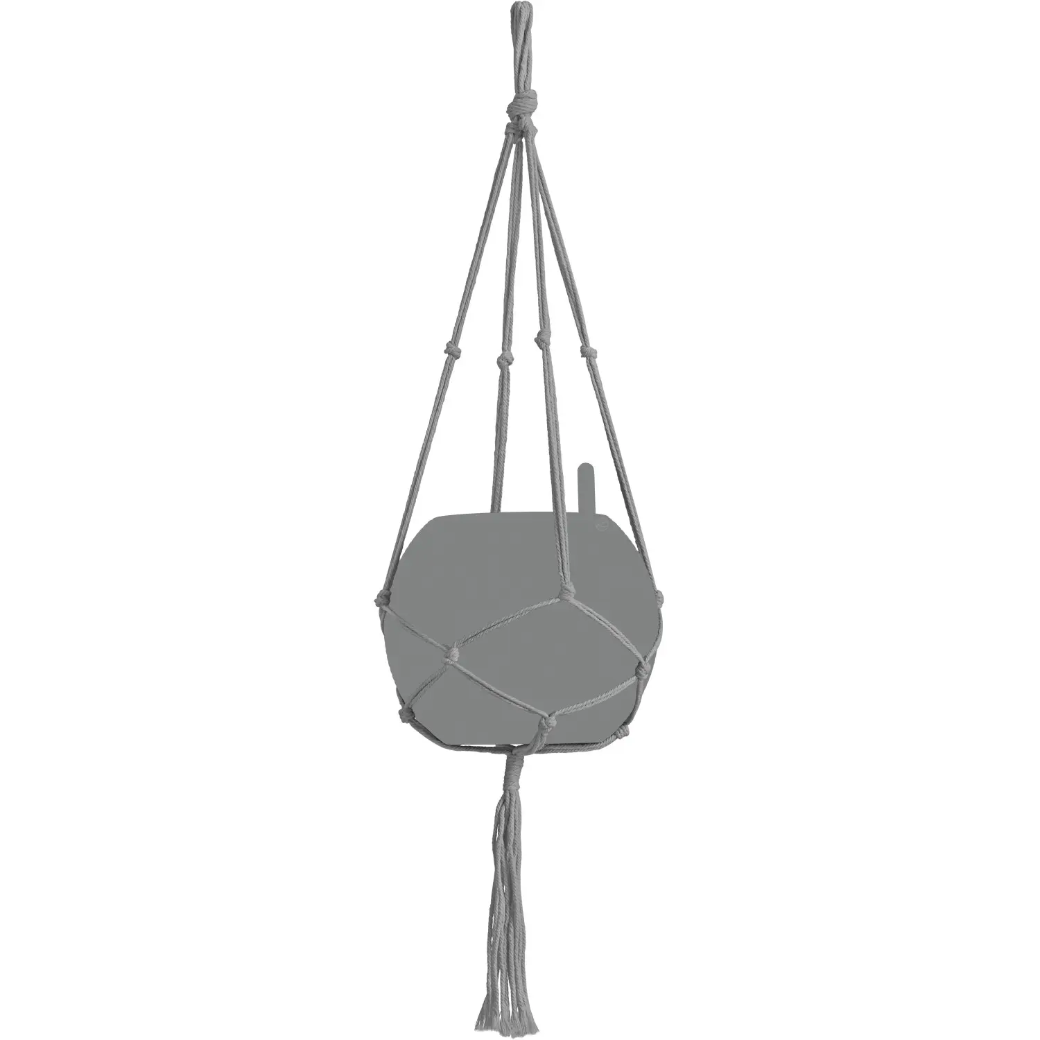 Lechuza Macramé závěs na květináč Cotton Pure šedý 90 cm