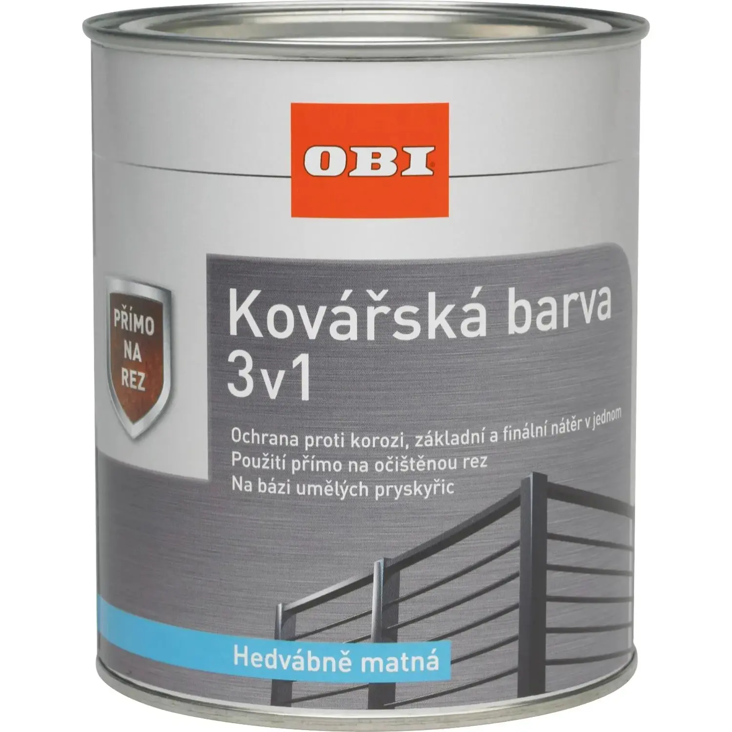 OBI Kovářská barva 3v1 hedvábně matná světle šedá 375 ml