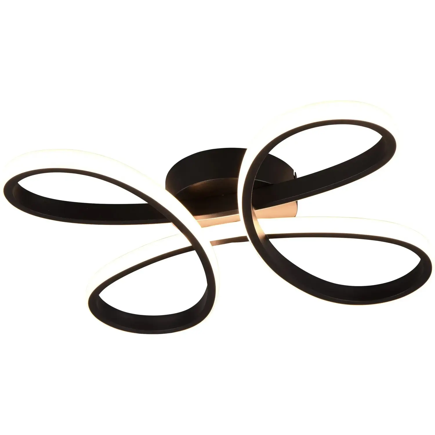 Trio Stropní LED svítidlo Fly, 22W, 3000K, 2600lm, matná černá, 40 x 40 cm