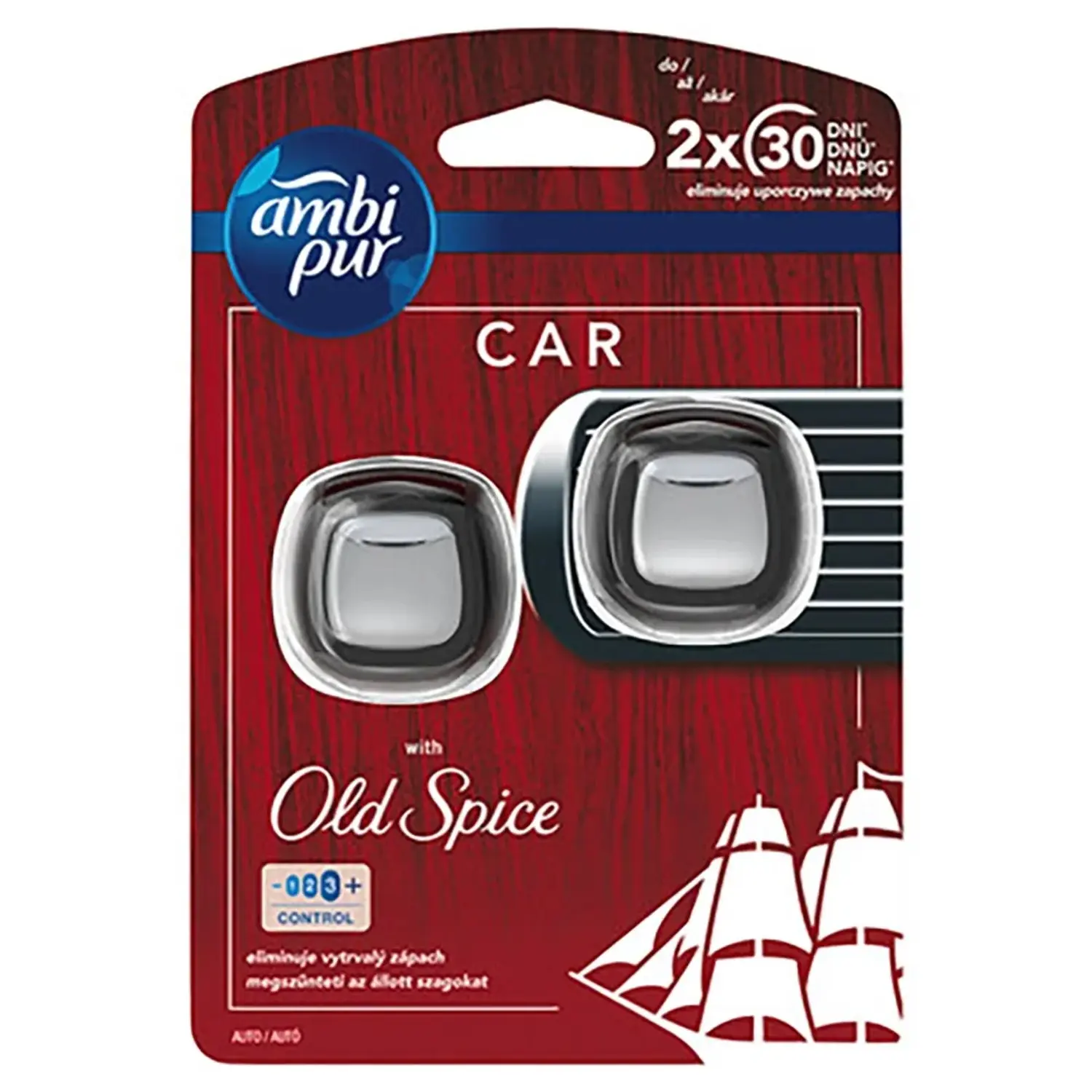 Ambi Pur Vůně do auta CAR Jaguar Duopack Old Spice 2 x 2 ml