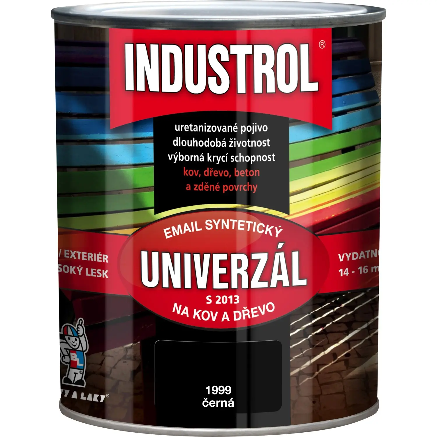 INDUSTROL Email na kov a dřevo S2013 UNIVERZÁL 1999 černá 750 ml