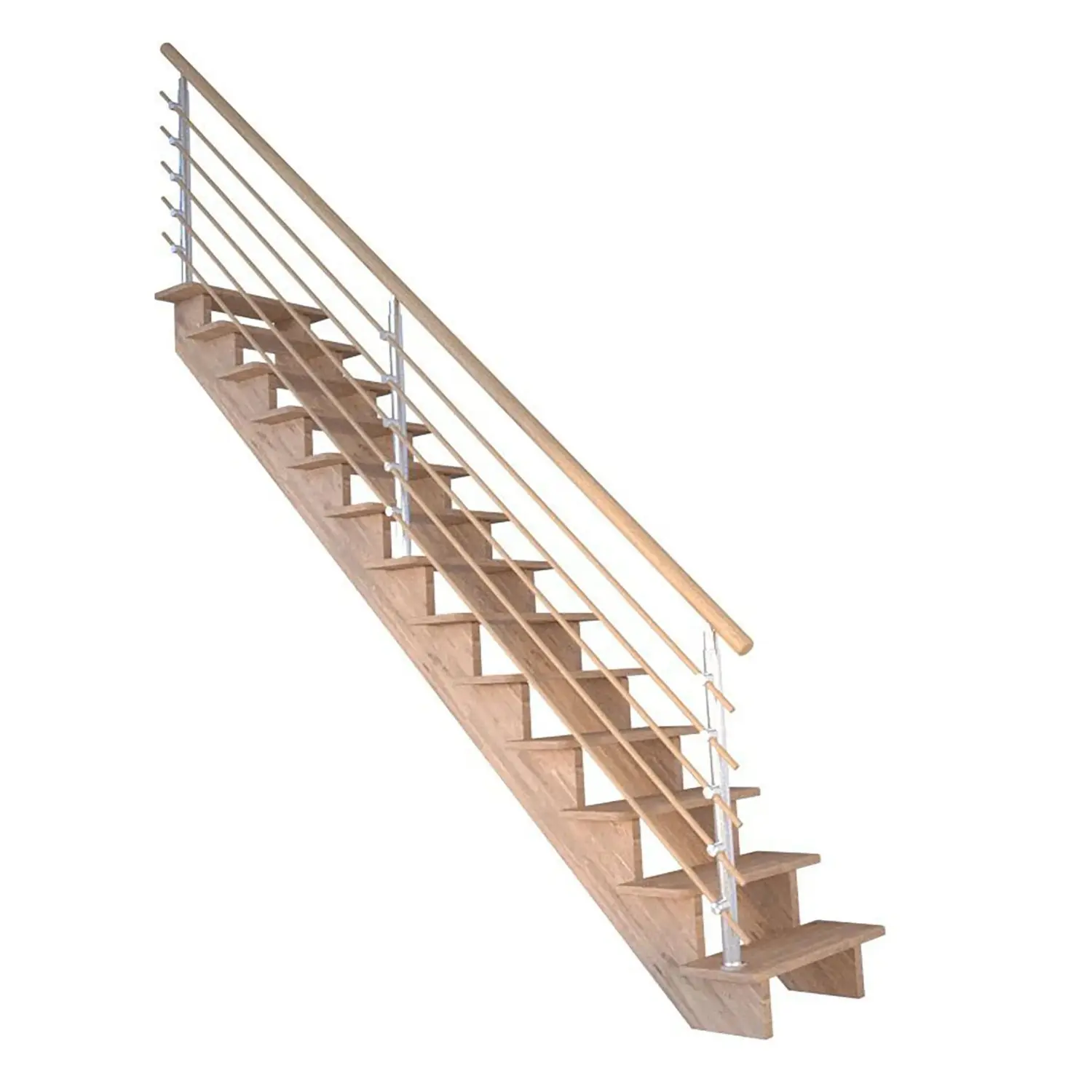 StarWood Schody Lindos Pro dubové rovné 100cm otevřené design. dřev. zábradlí
