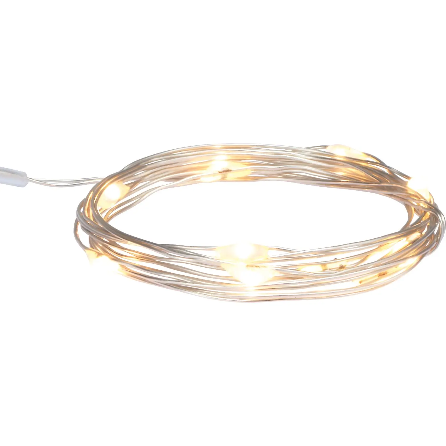 LED světelný řetěz 10x mini LED, teplá bílá, IP20, měděný drát, 1,1 m