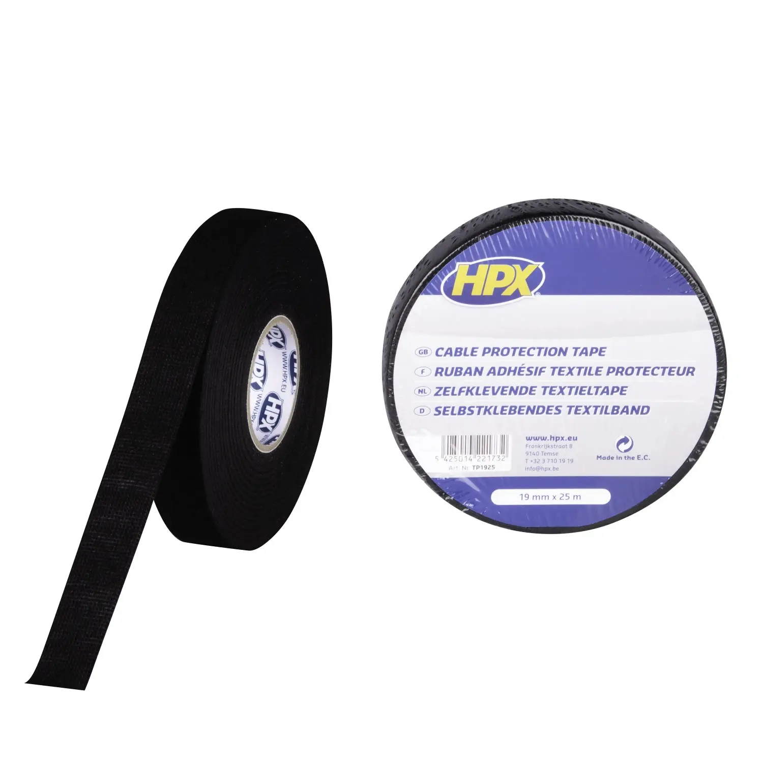 HPX Páska na kabely, černá, 19 mm x 25 m