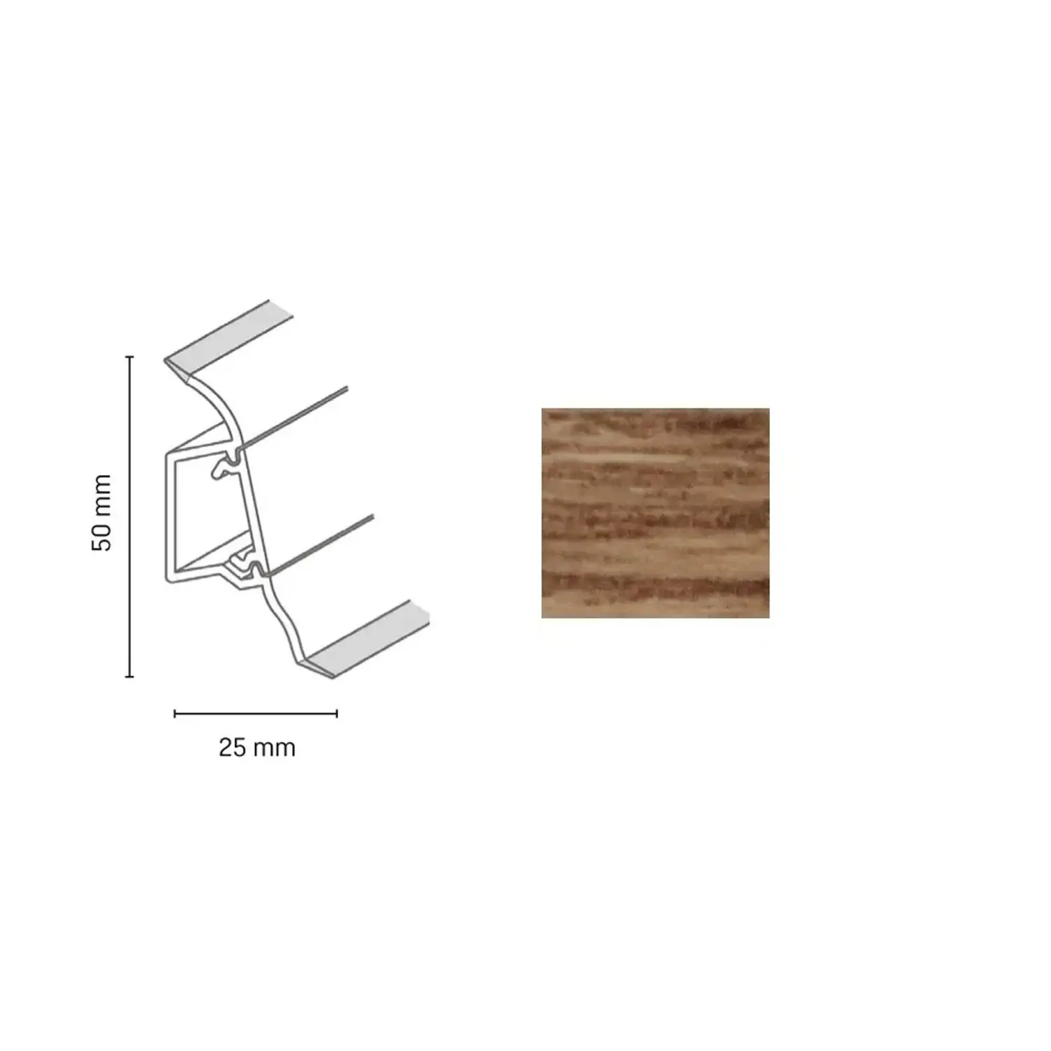 Döllken Profiles Lišta SLK 50 2129 dub cottage 50 x 25 x 2500 mm