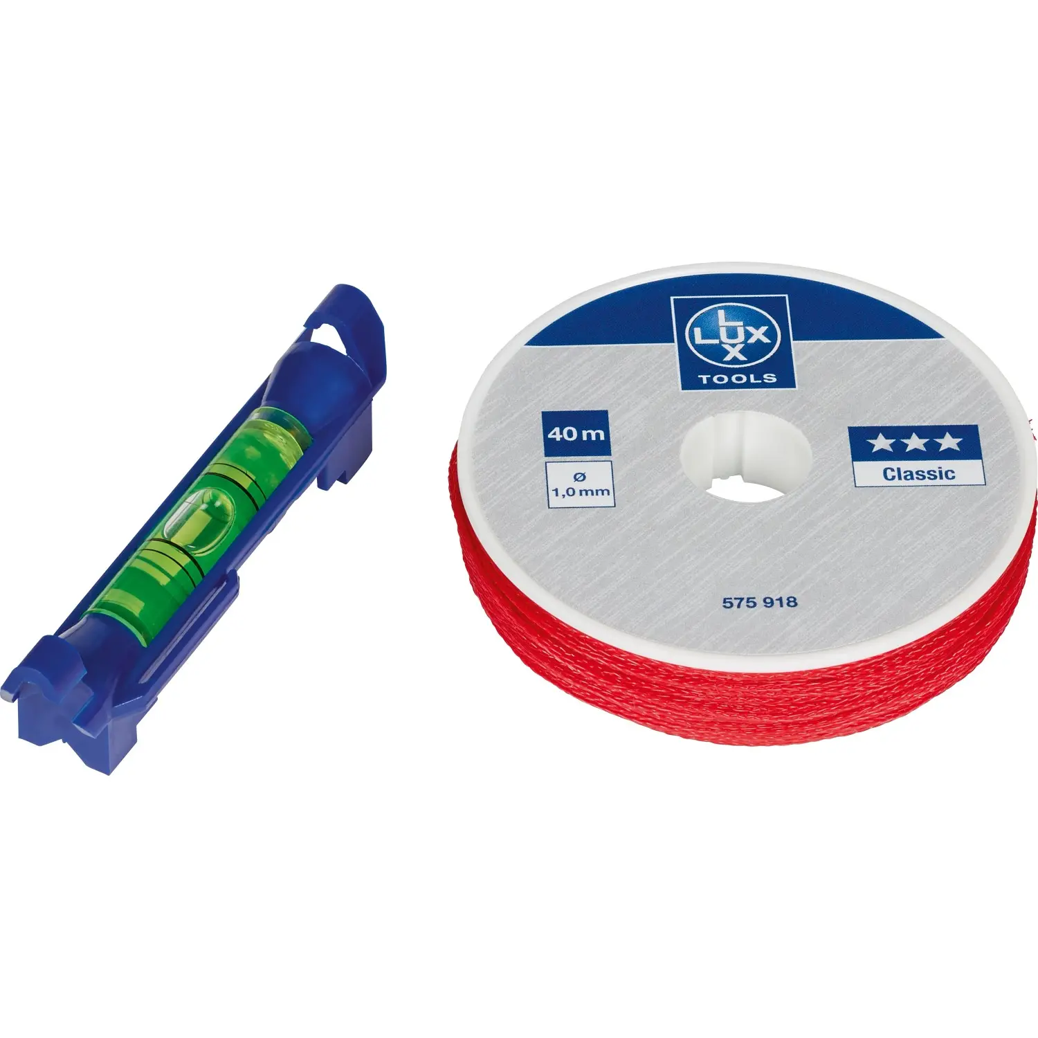 LUX-TOOLS Vodováha se zednickým provázkem Classic 40 mm x průměr 1 mm