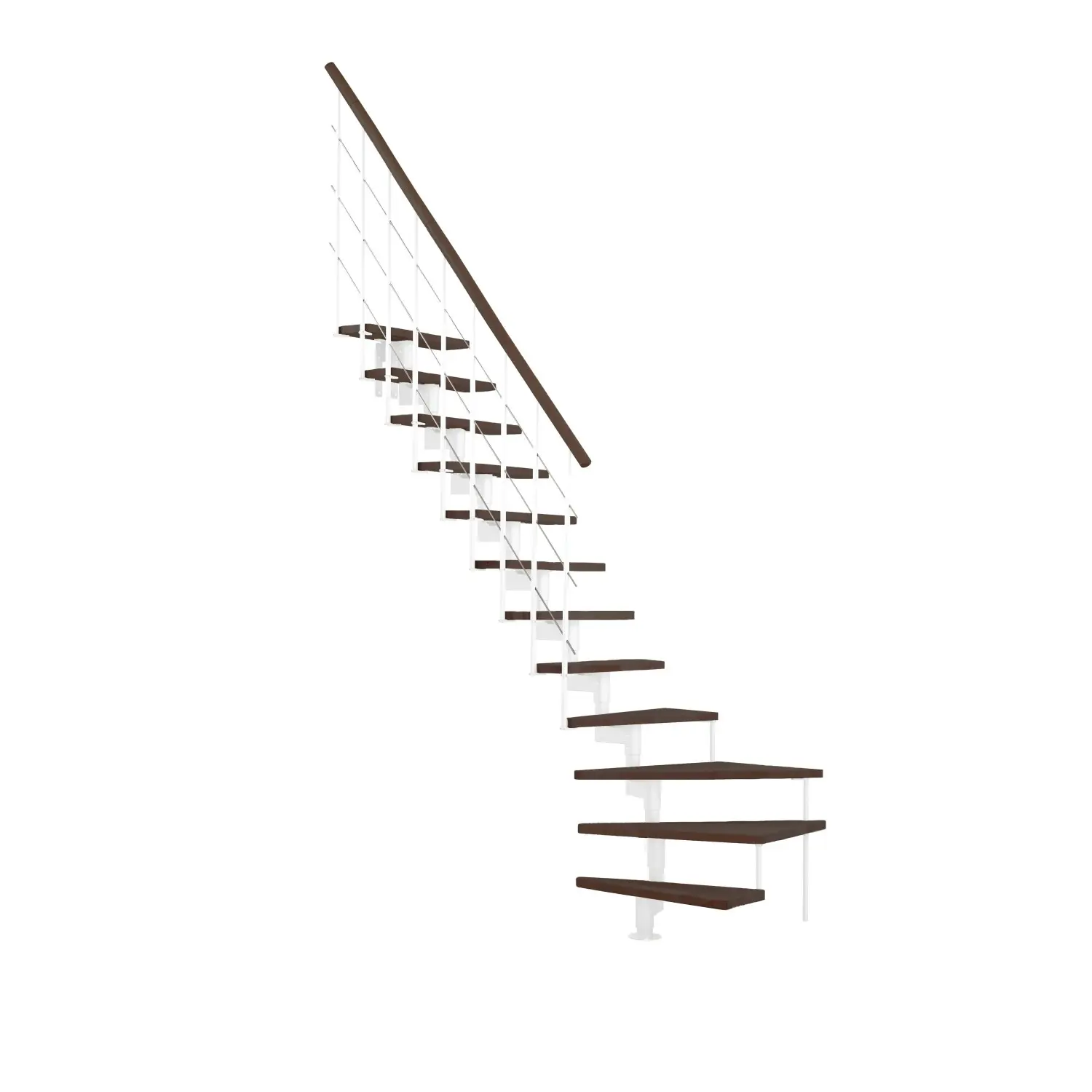 Minka STAIRS Lomené modulové schodiště Style Turn ořech/bílá, 304,2 cm