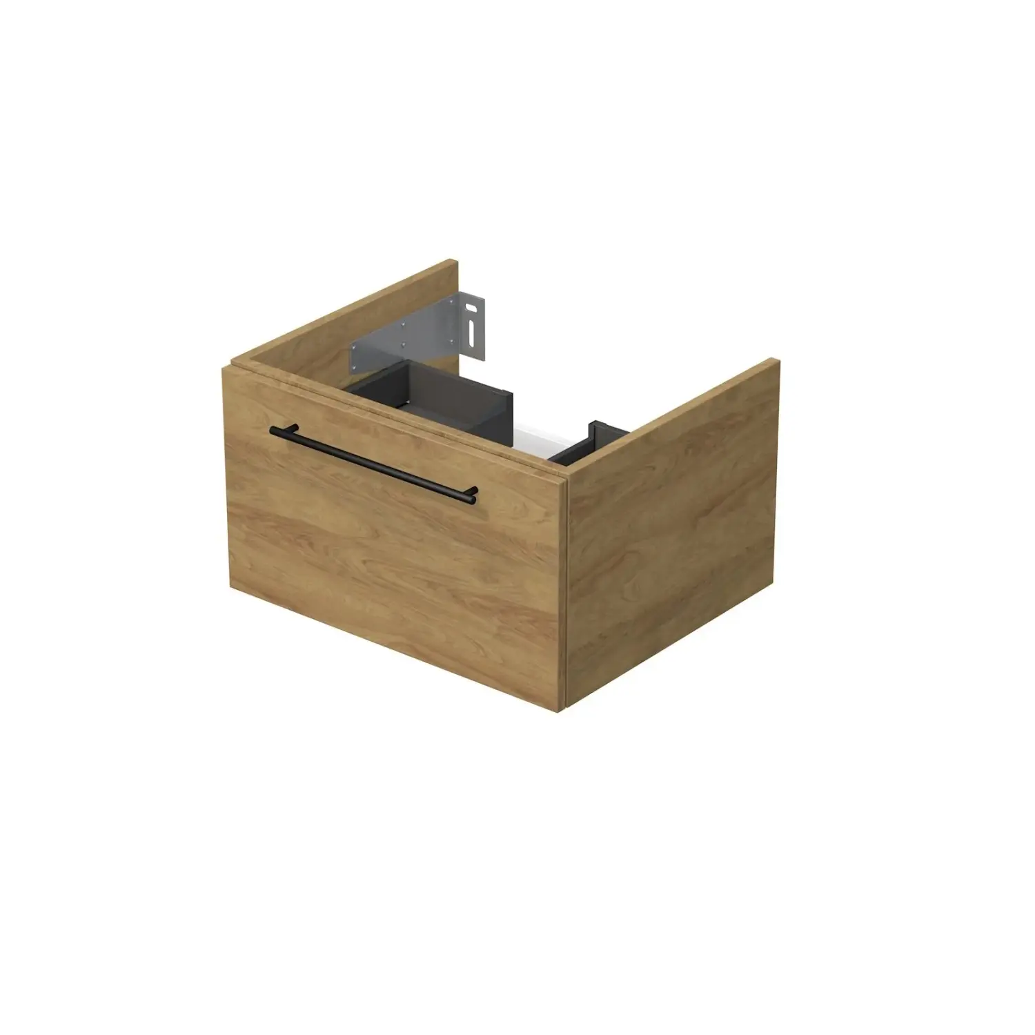 INTEDOOR Koupelnová skříň pod desku BEE, úchyt černý, š. 60 cm, dub Hickory
