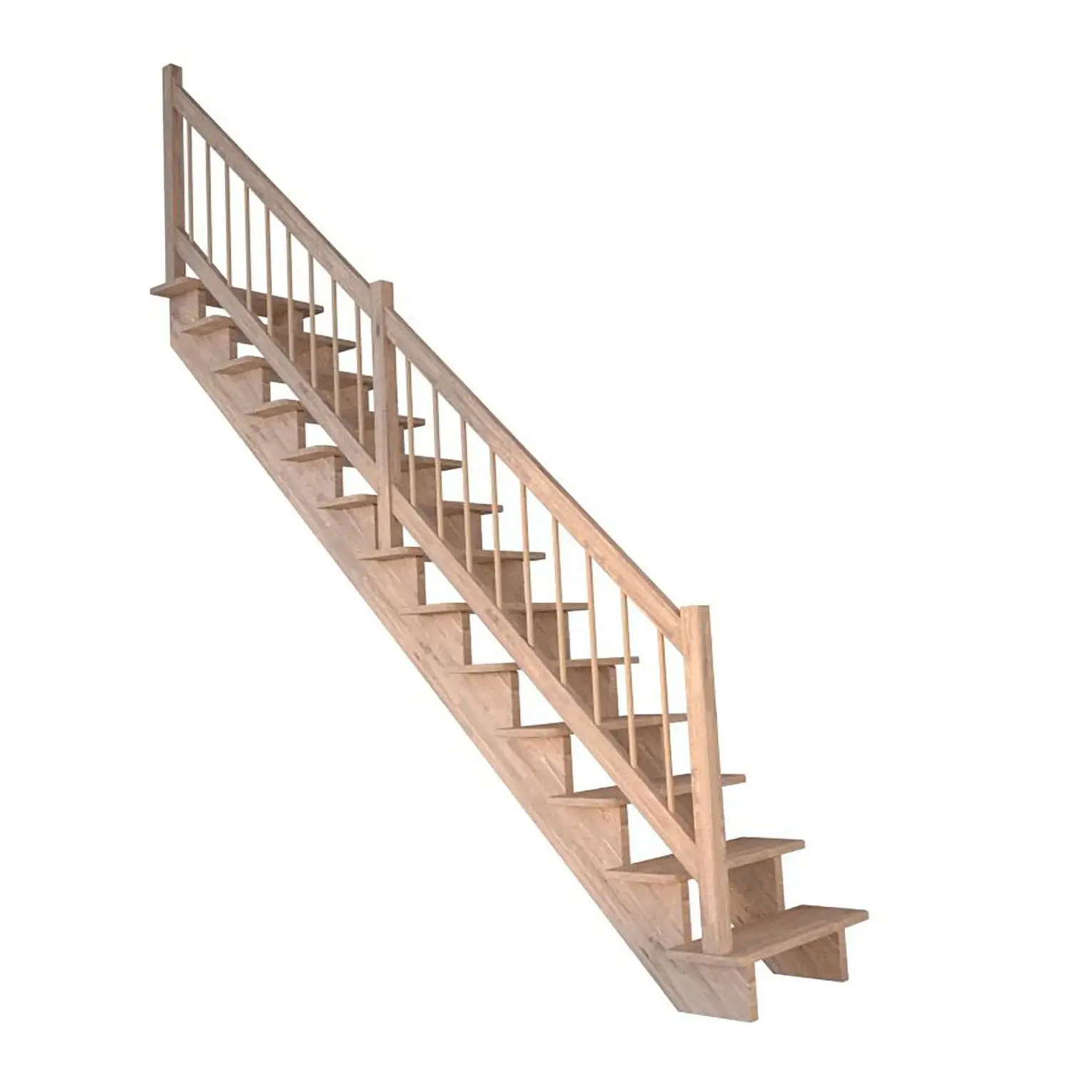 StarWood Schody Lindos Pro dubové rovné 100cm otevřené dřev. design. zábradlí