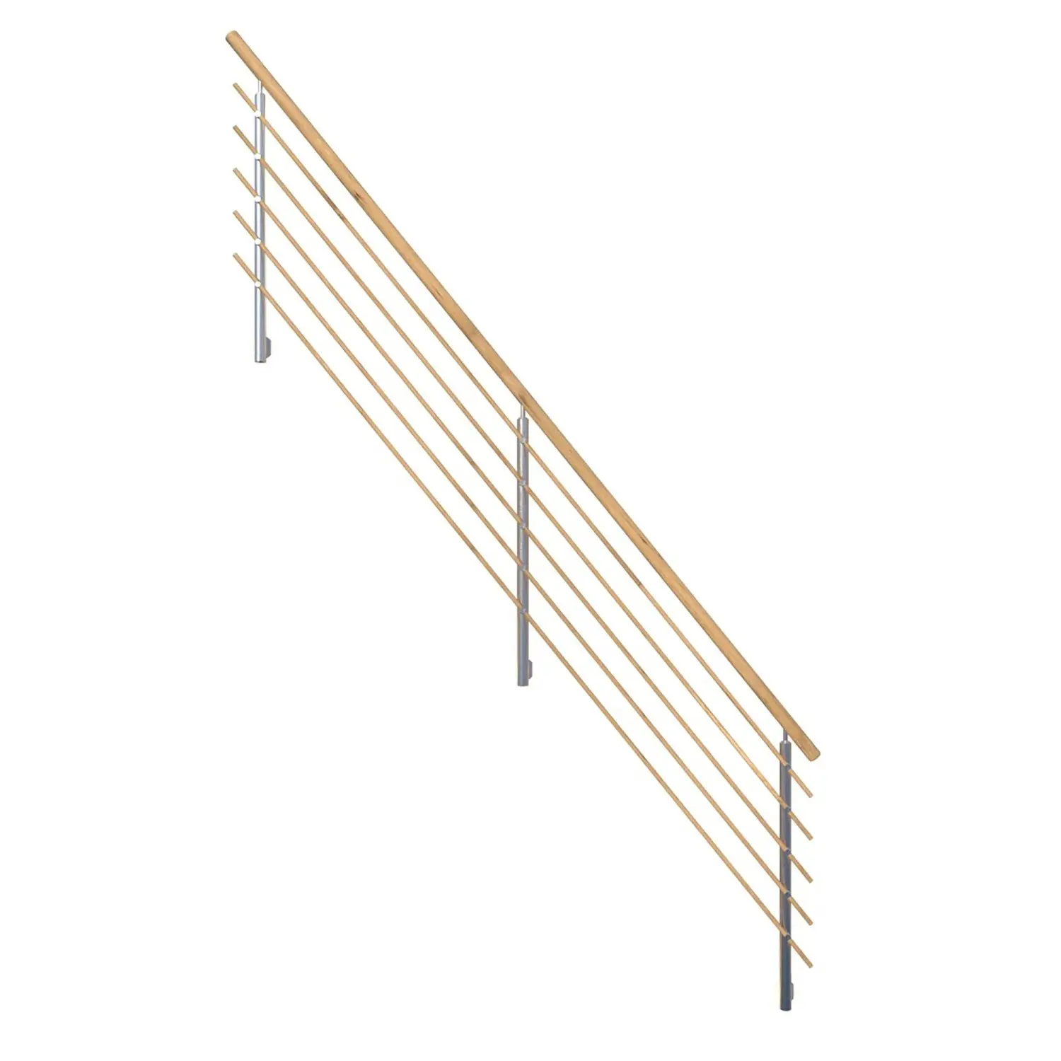 StarWood Designové dřevěné zábradlí s oblým dubovým madlem 362 cm