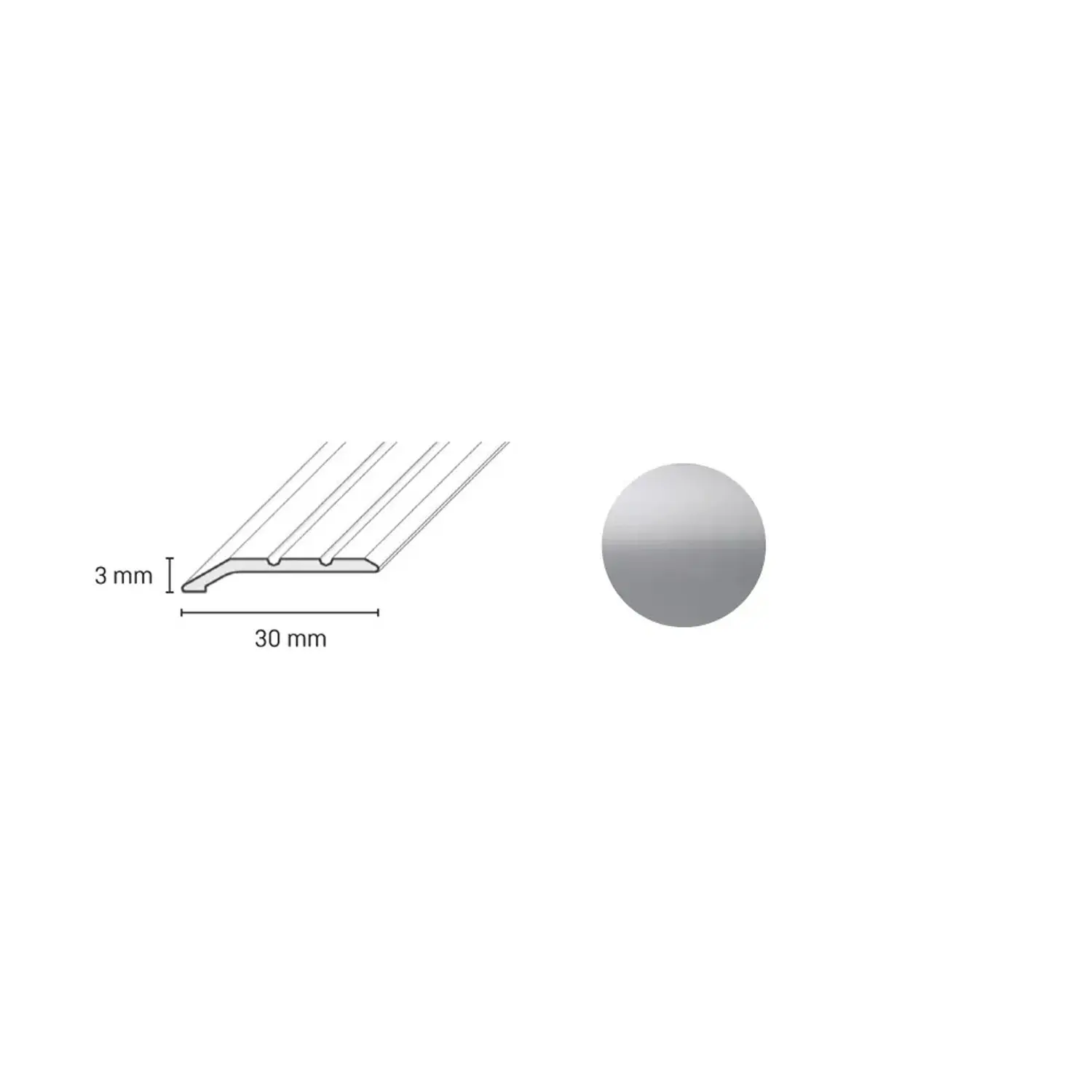 Döllken Profiles Ukončovací profil DP 01 šroubovací 30 x 3 x 900 mm, stříbrný
