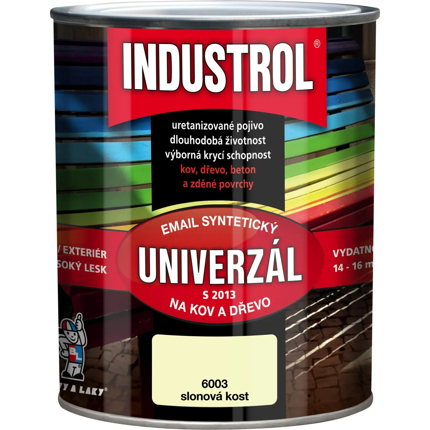 INDUSTROL Email na kov a dřevo S2013 UNIVERZÁL 6003 slonová kost 750 ml