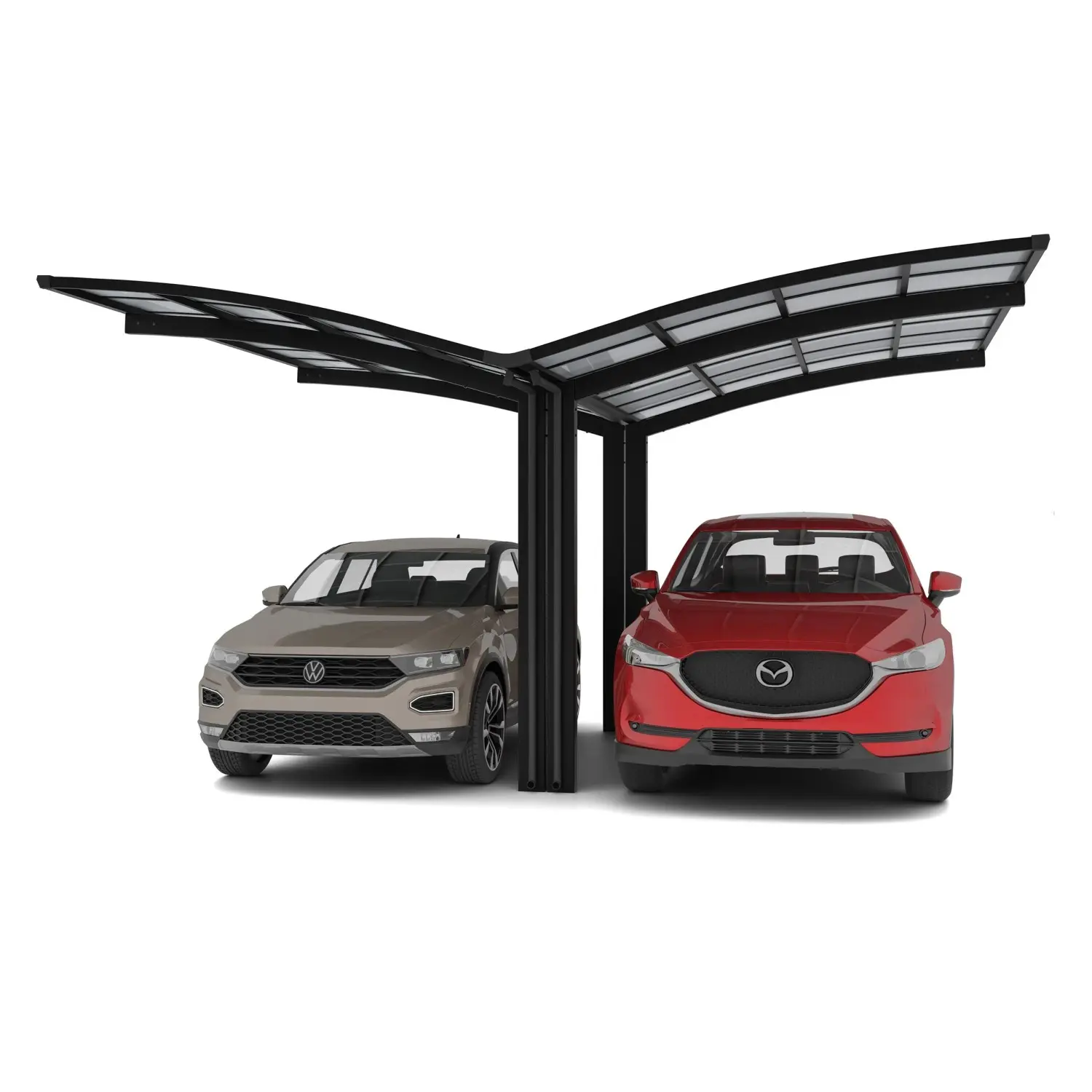 Ximax Alu přístřešek na 2 auta Portoforte Typ 80-Y černá 543 x 495 cm