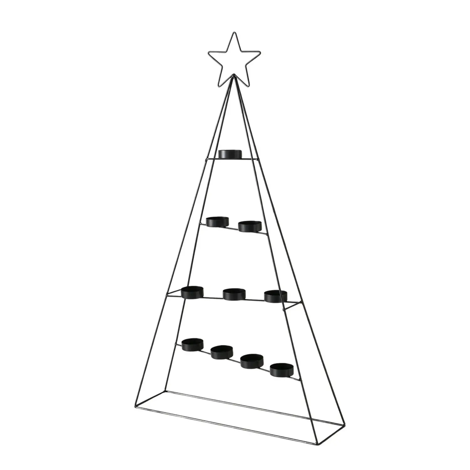 Boltze Svícen na čajovou svíčku Dabali, černá, 38,8 x 11 x 70 cm