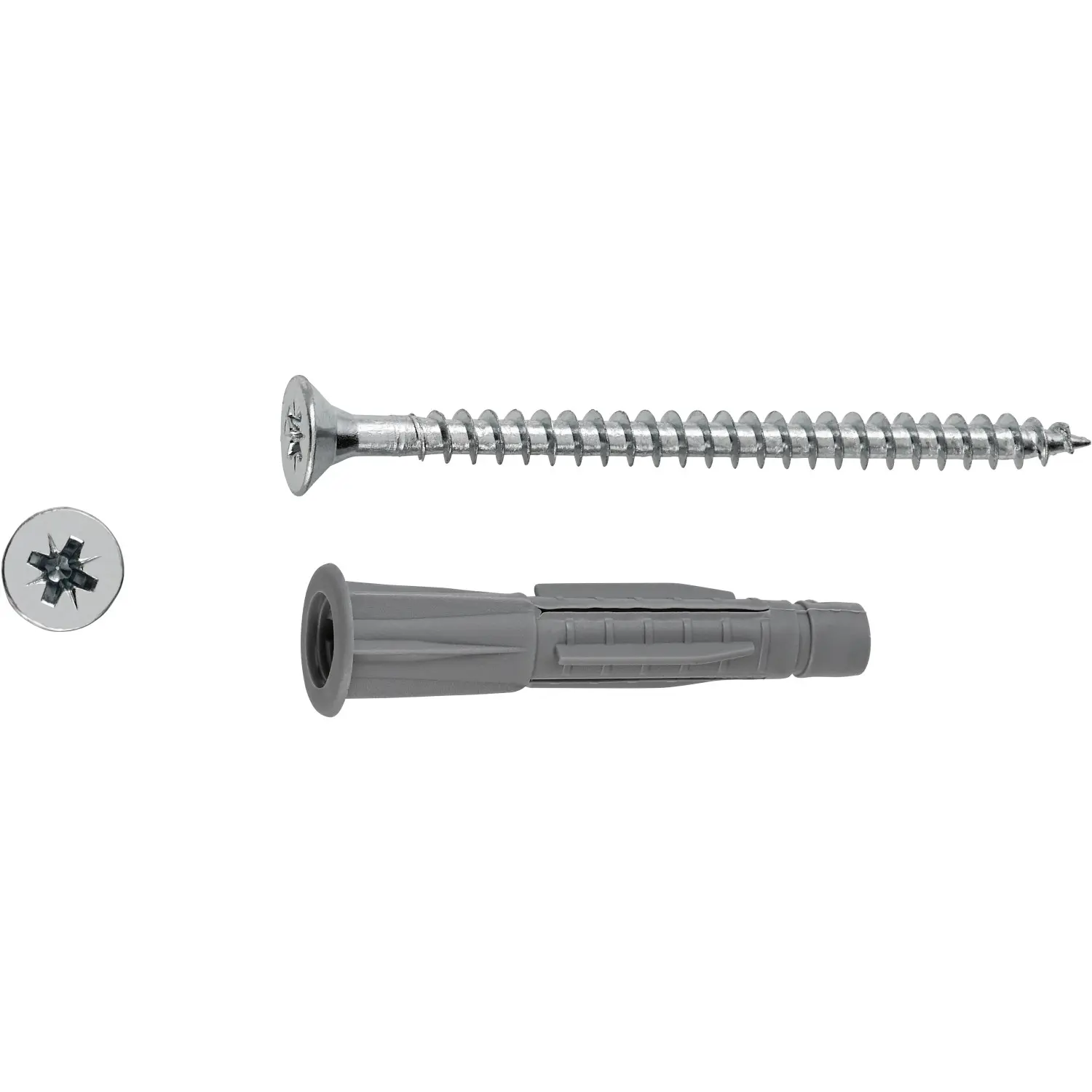 LUX-TOOLS Uni.hmoždinka s límcem pr. 8 x 47 mm, vč. šroubů PZ2 5 x 70 mm, 6 ks
