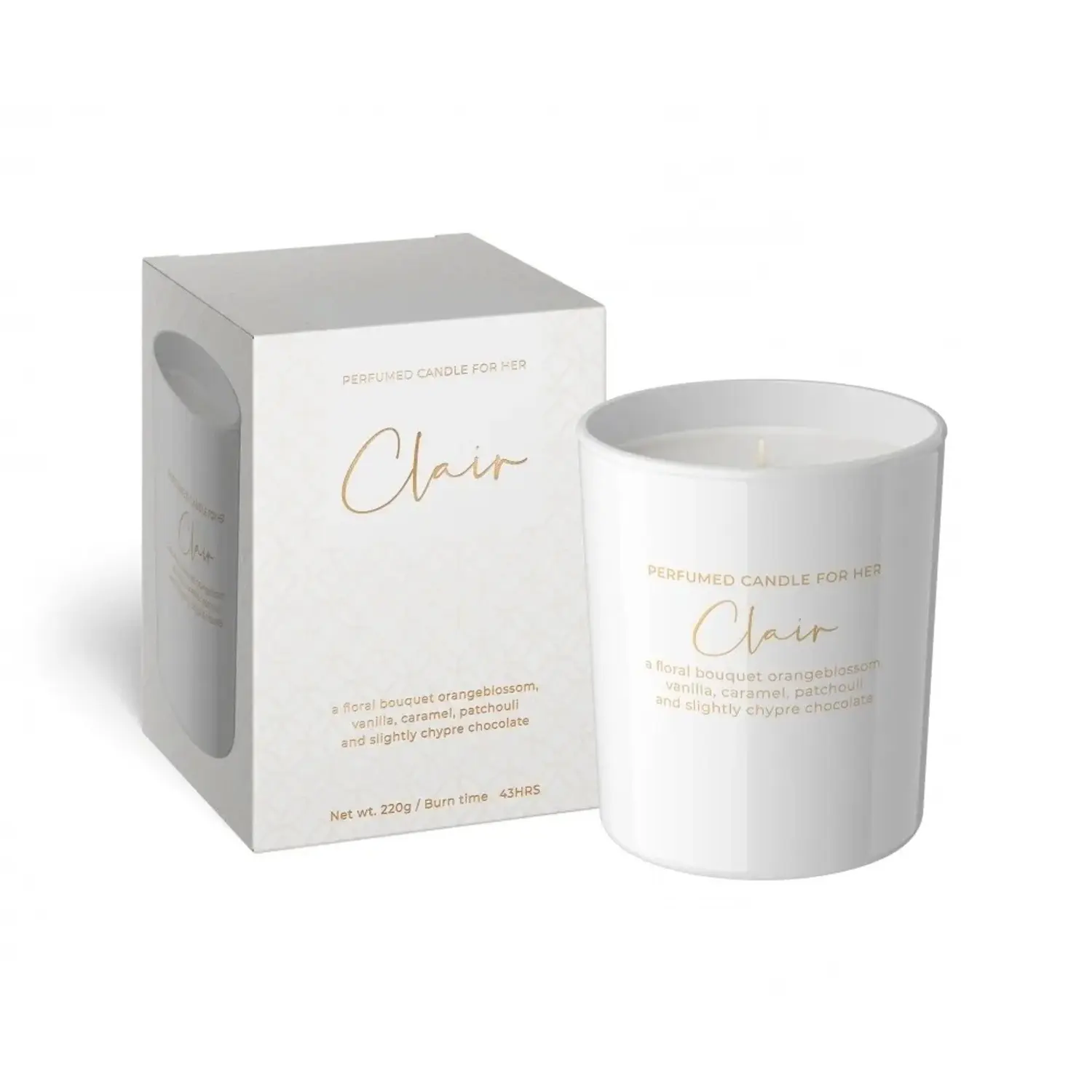 Bartek Candles Vonná svíčka ve skle Clair pro ni, bílá, 220 g