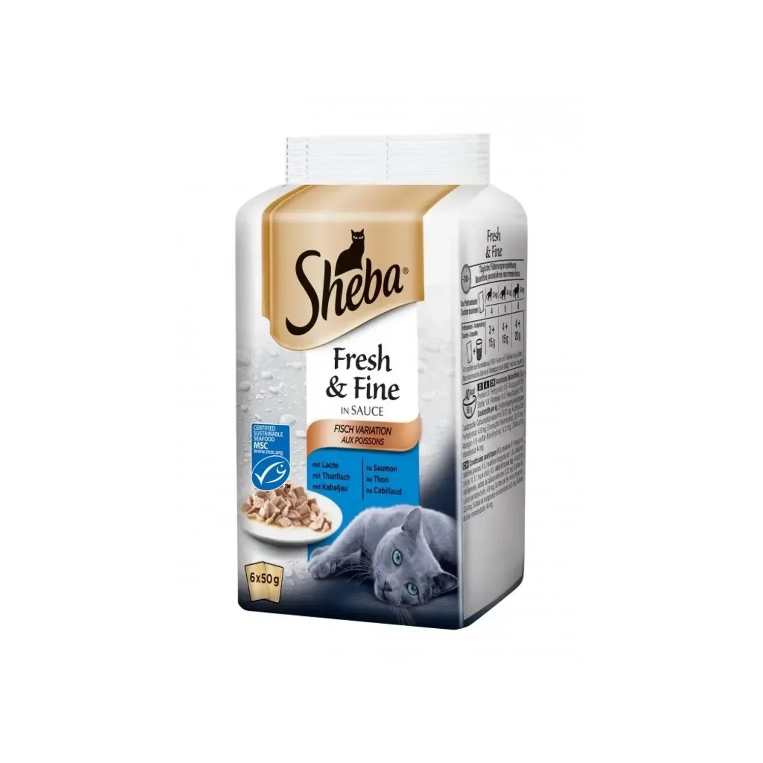 Sheba Kapsičky pro kočky Fresh&Fine rybí ve šťávě 6 x 50 g