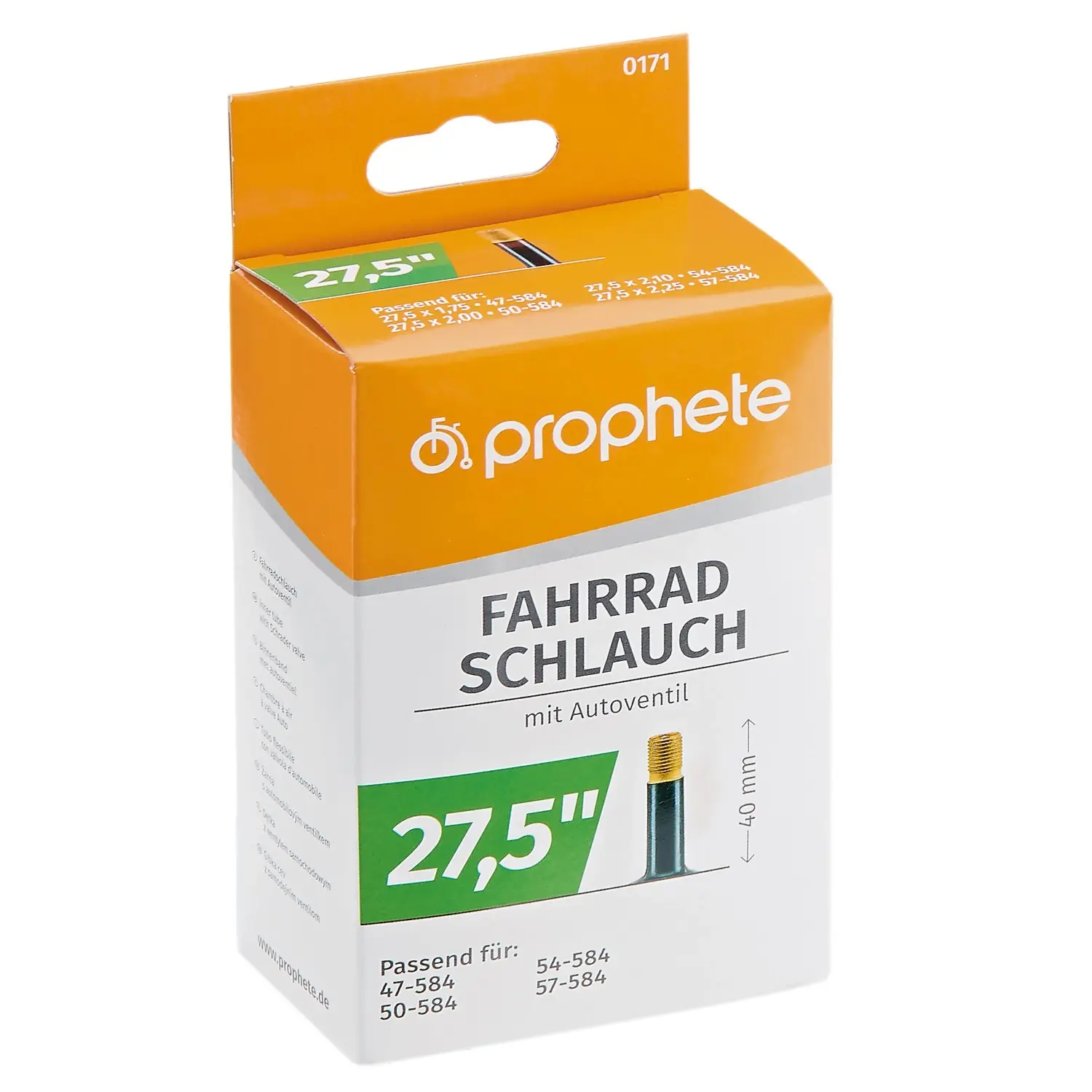 Prophete Duše na kolo 27,5" x 1,9-2,125 (47/57-584), autoventilek 40 mm