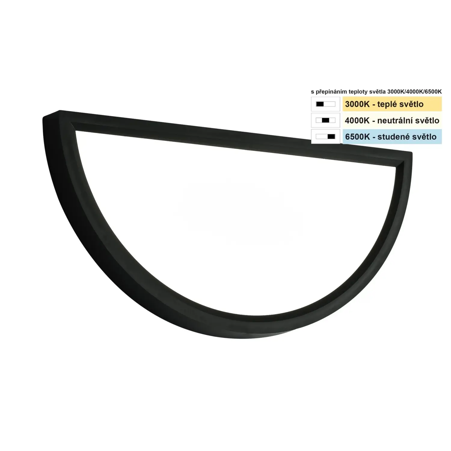 TOP LIGHT Nástěnné LED svítidlo Revit AC CCT 18W 1800lm černá 30 x 15 x 2,5 cm